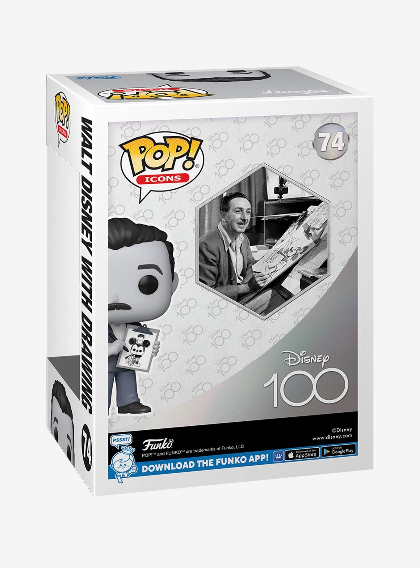 Funko Disney100 Pop! Icons Walt Disney With Drawing Vinyl Figure, , alternate