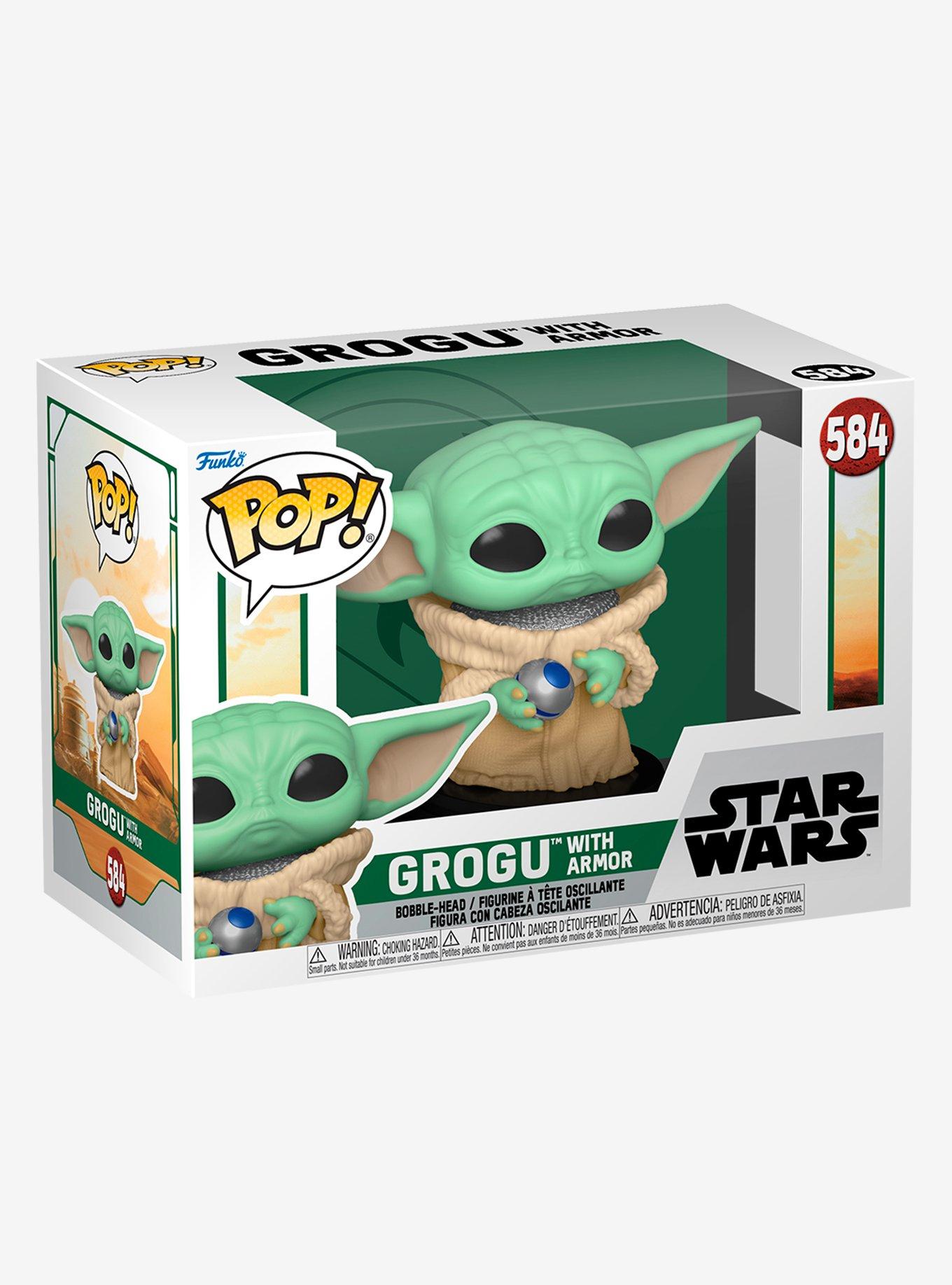 Funko Star Wars The Mandalorian Pop! Grogu With Armor Vinyl Bobble-Head, , alternate
