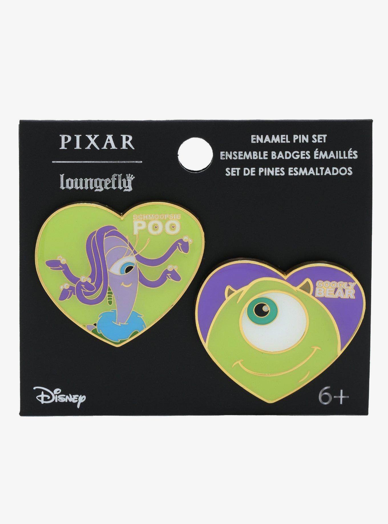 Loungefly Disney Pixar Monsters, Inc. Mike & Celia Pet Names Enamel Pin Set - BoxLunch Exclusive, , hi-res