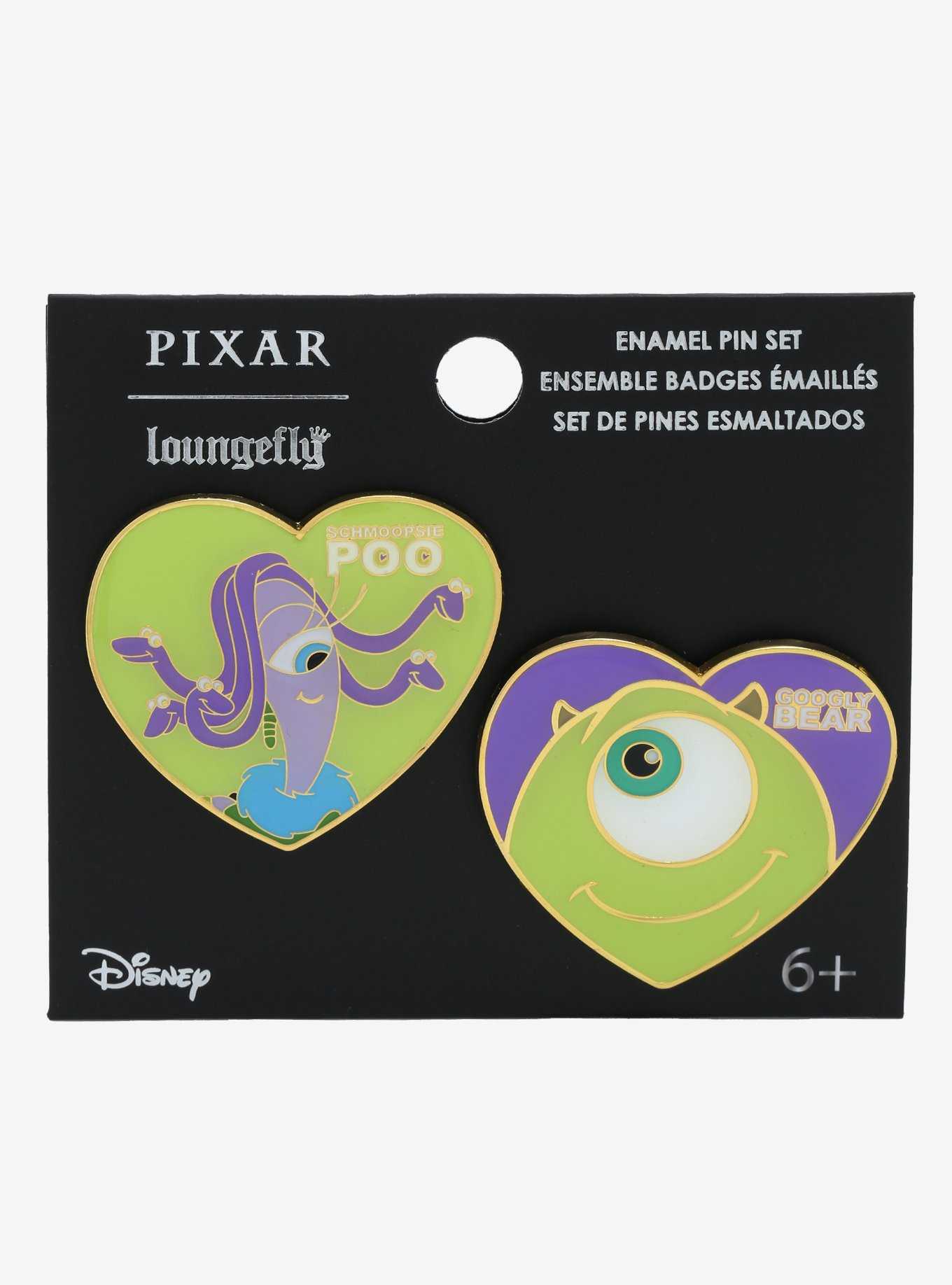 Loungefly Disney Pixar Monsters, Inc. Mike & Celia Pet Names Enamel Pin Set - BoxLunch Exclusive, , hi-res