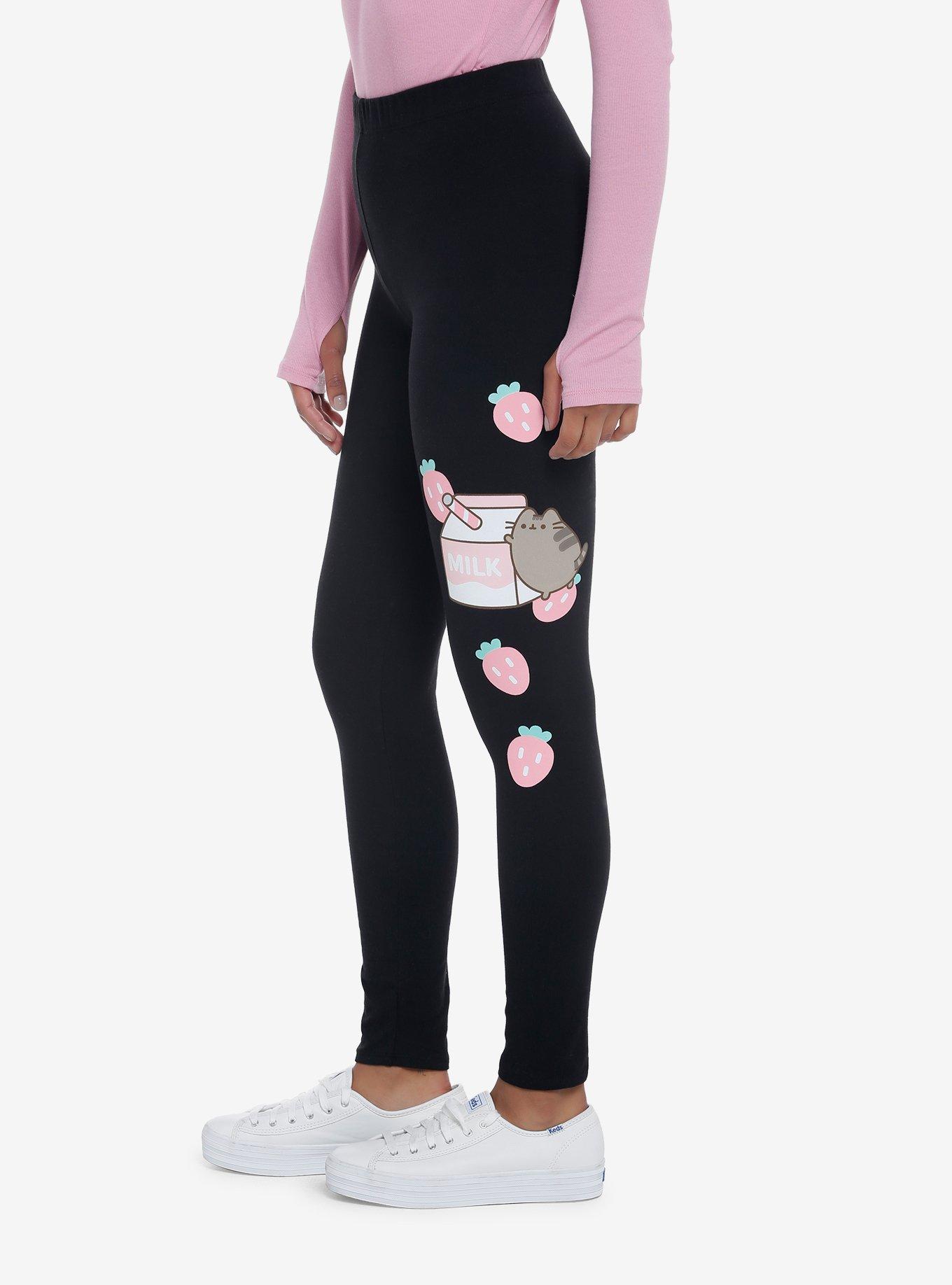 Pusheen Strawberry Milk Leggings, MULTI, alternate