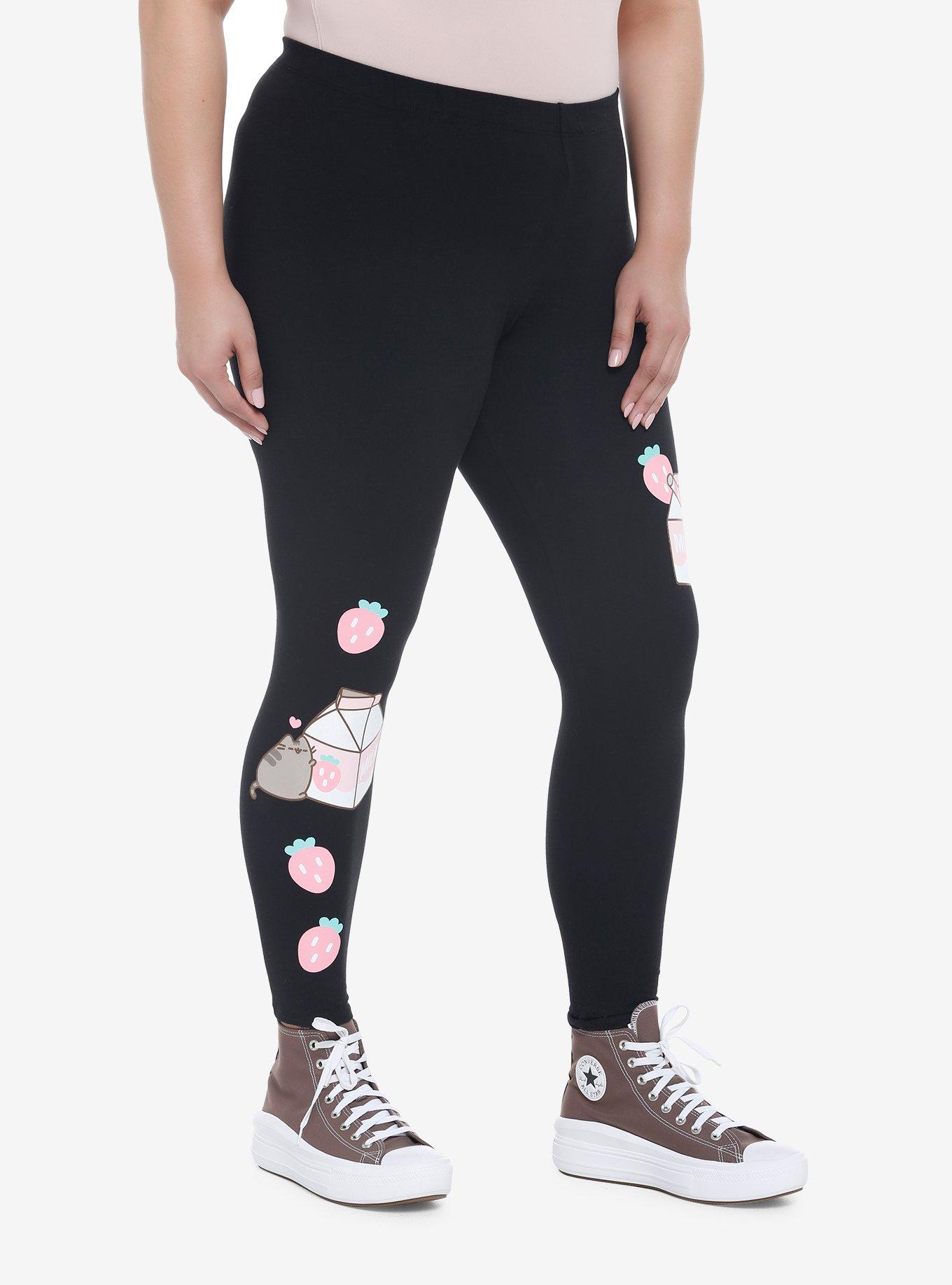 Pusheen Strawberry Milk Leggings Plus Size, MULTI, alternate