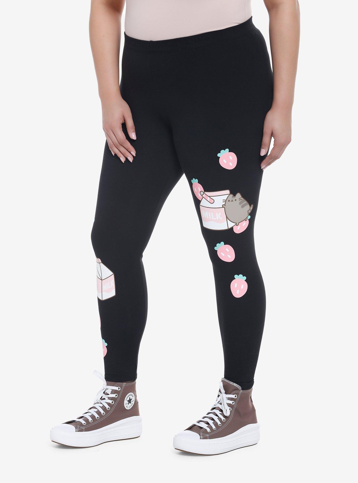 Pusheen Strawberry Milk Leggings Plus Size, MULTI, alternate