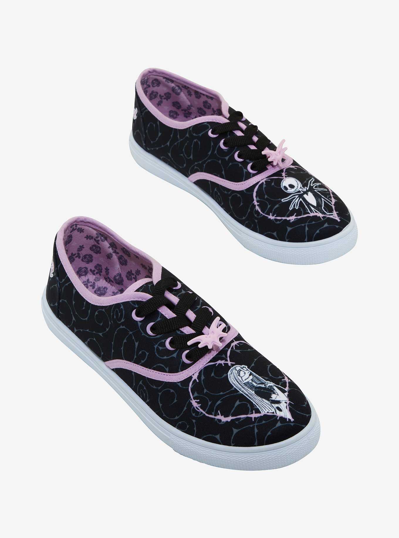 The Nightmare Before Christmas Jack & Sally Barbed Wire Lace-Up Sneakers, , hi-res