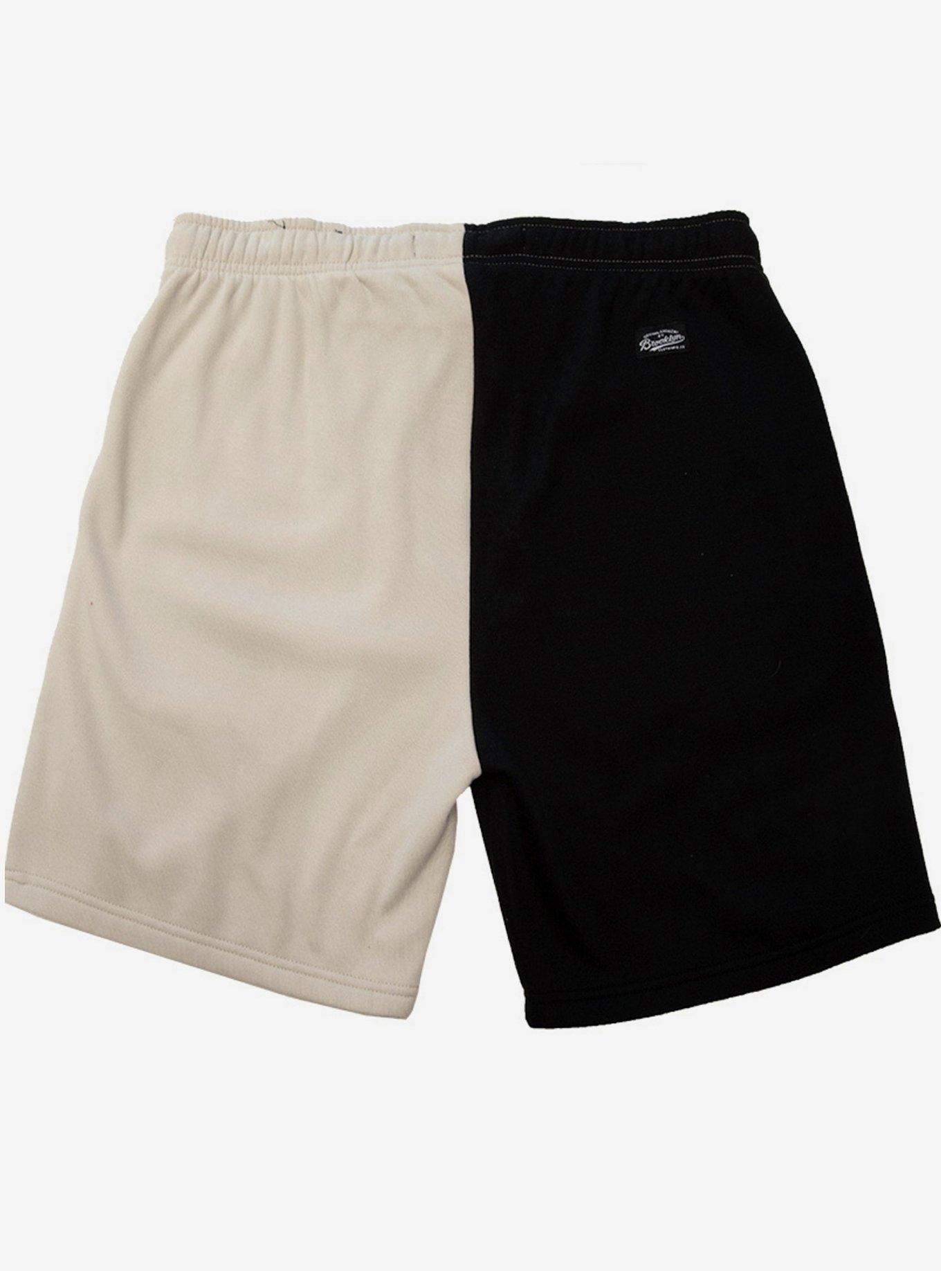 Black and Sand Split Fleece Short, BLACK  TAN, alternate