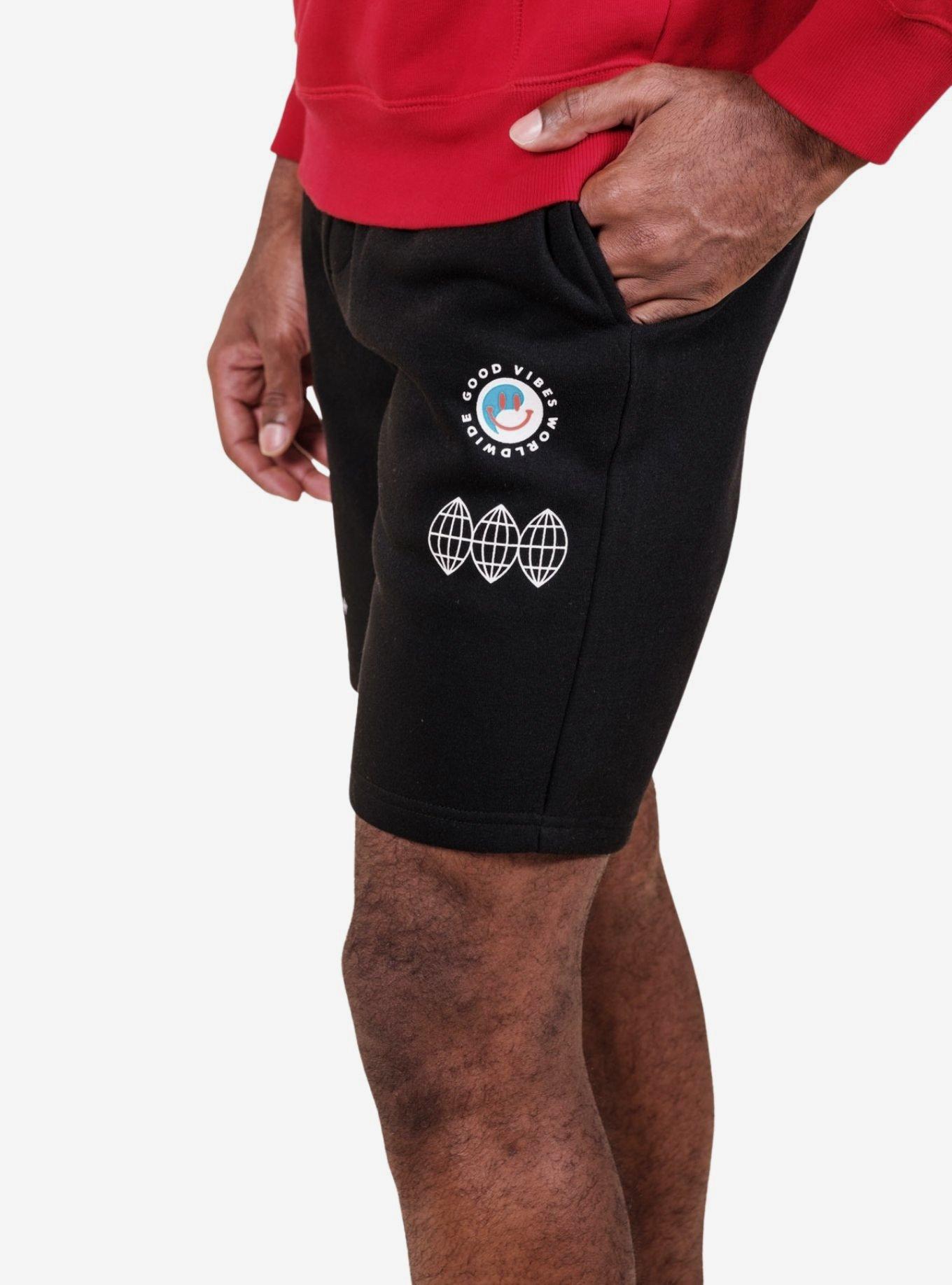 Black Good Vibes World Wide Shorts, BLACK, alternate