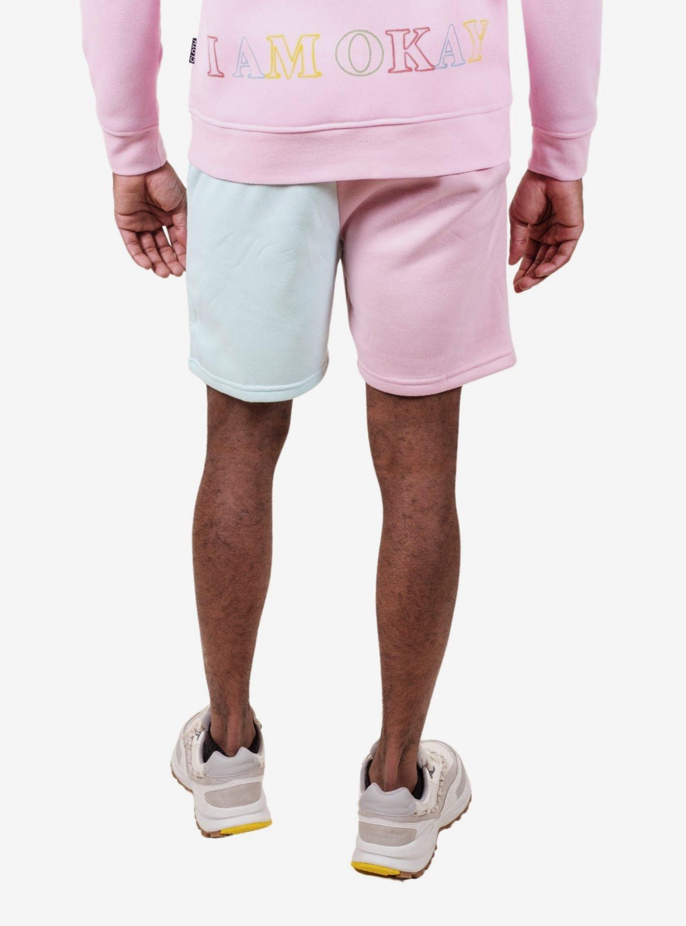 Pink and Mint Split Fleece Short, ICECREAM-MINT, alternate