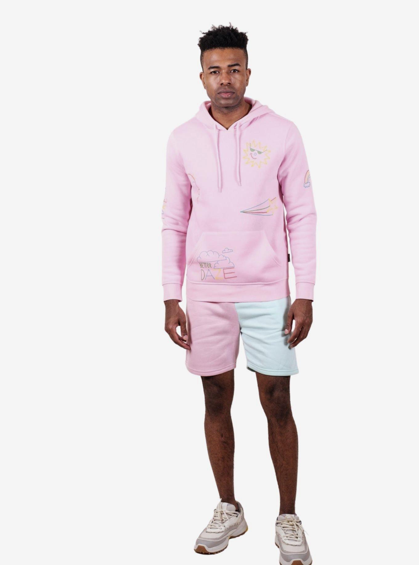 Pink and Mint Split Fleece Short, ICECREAM-MINT, alternate