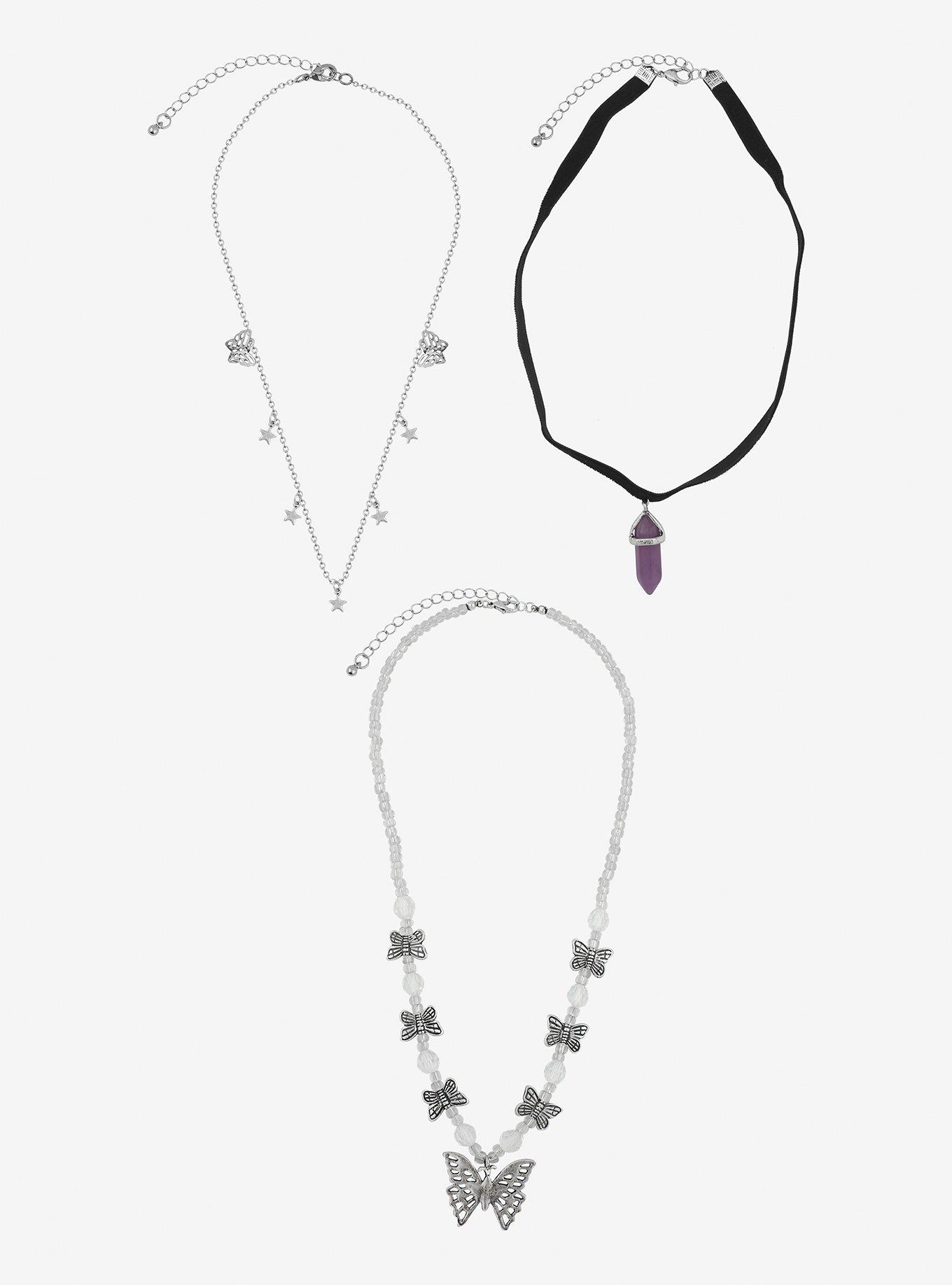 Butterfly Amethyst Necklace Set, , alternate