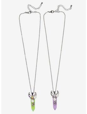 Anodized Moon Gem Crystal Best Friend Necklace Set, , hi-res