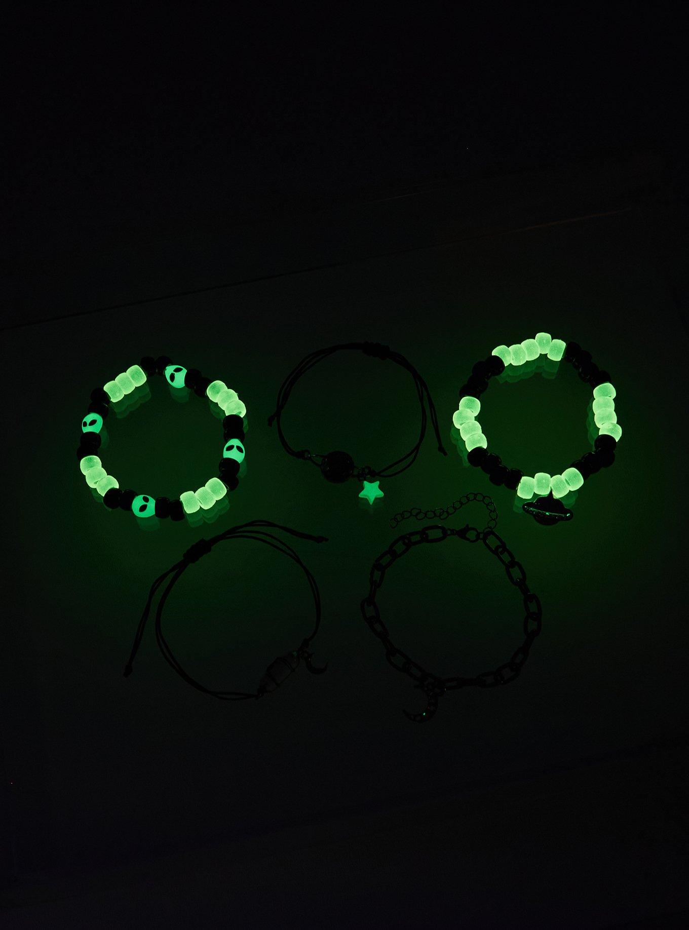 Alien Planet Glow-In-The-Dark Bracelet Set, , alternate