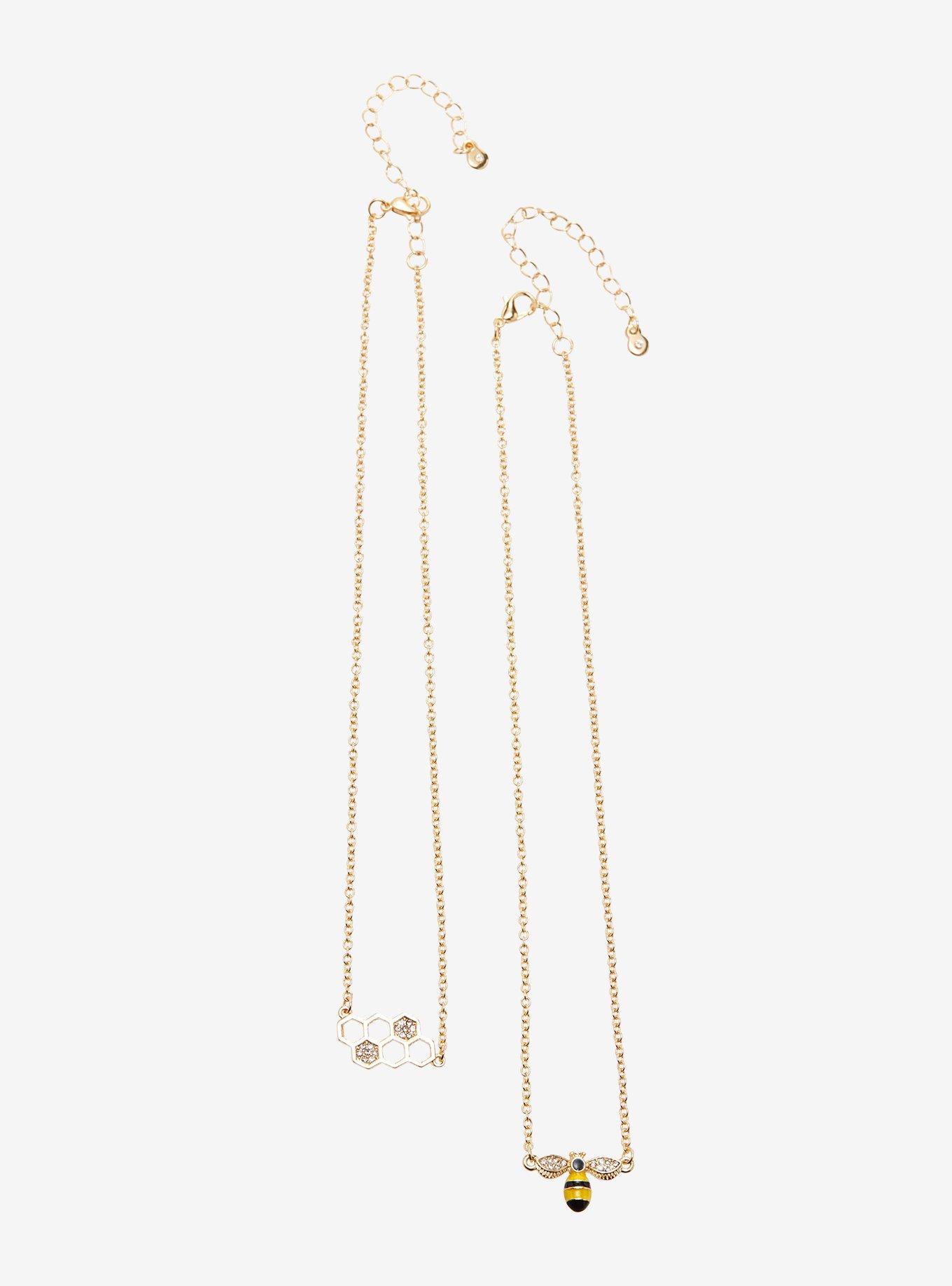 Bee & Honeycomb Best Friend Necklace Set, , alternate