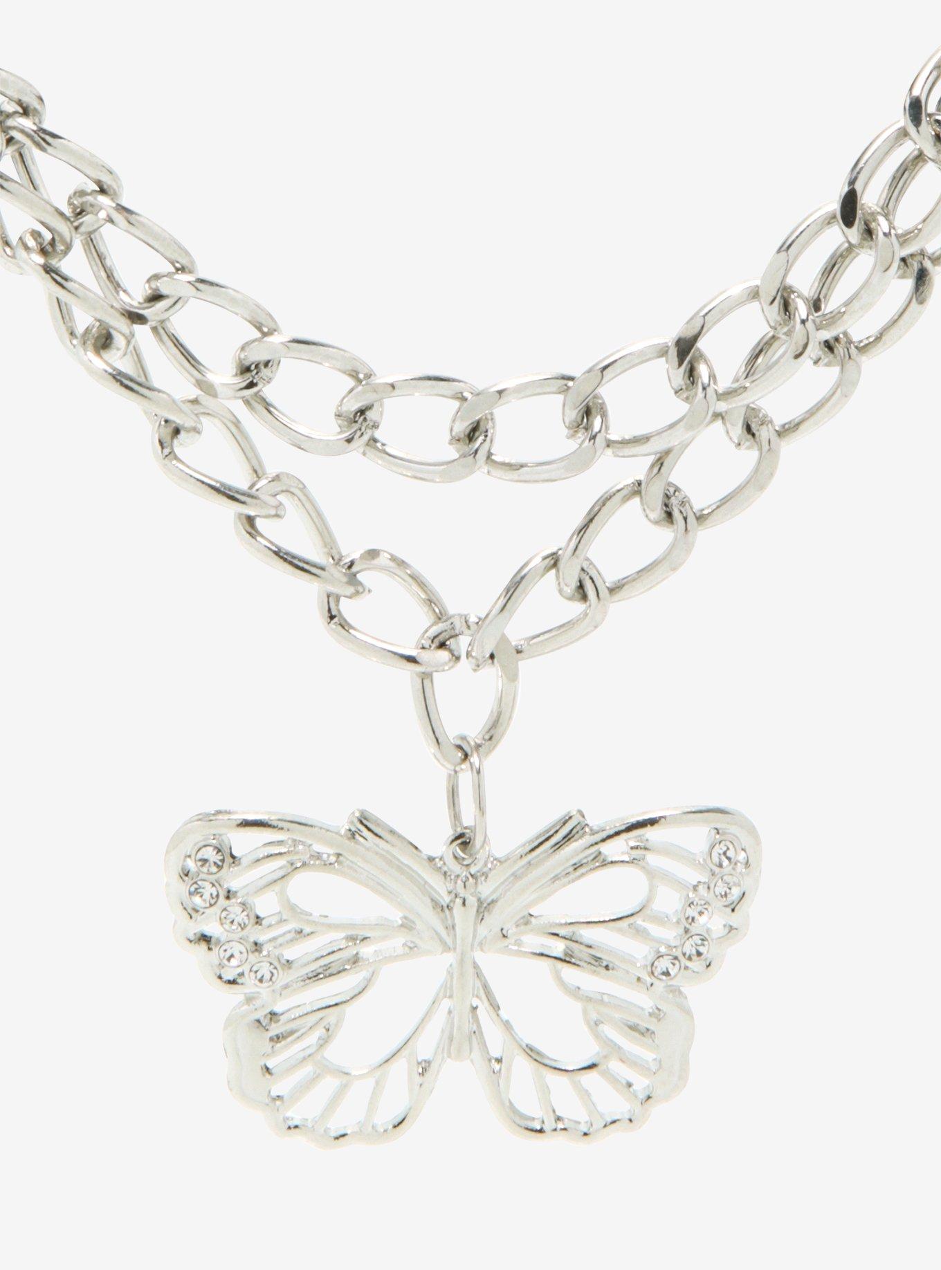Butterfly Double Chain Choker, , alternate