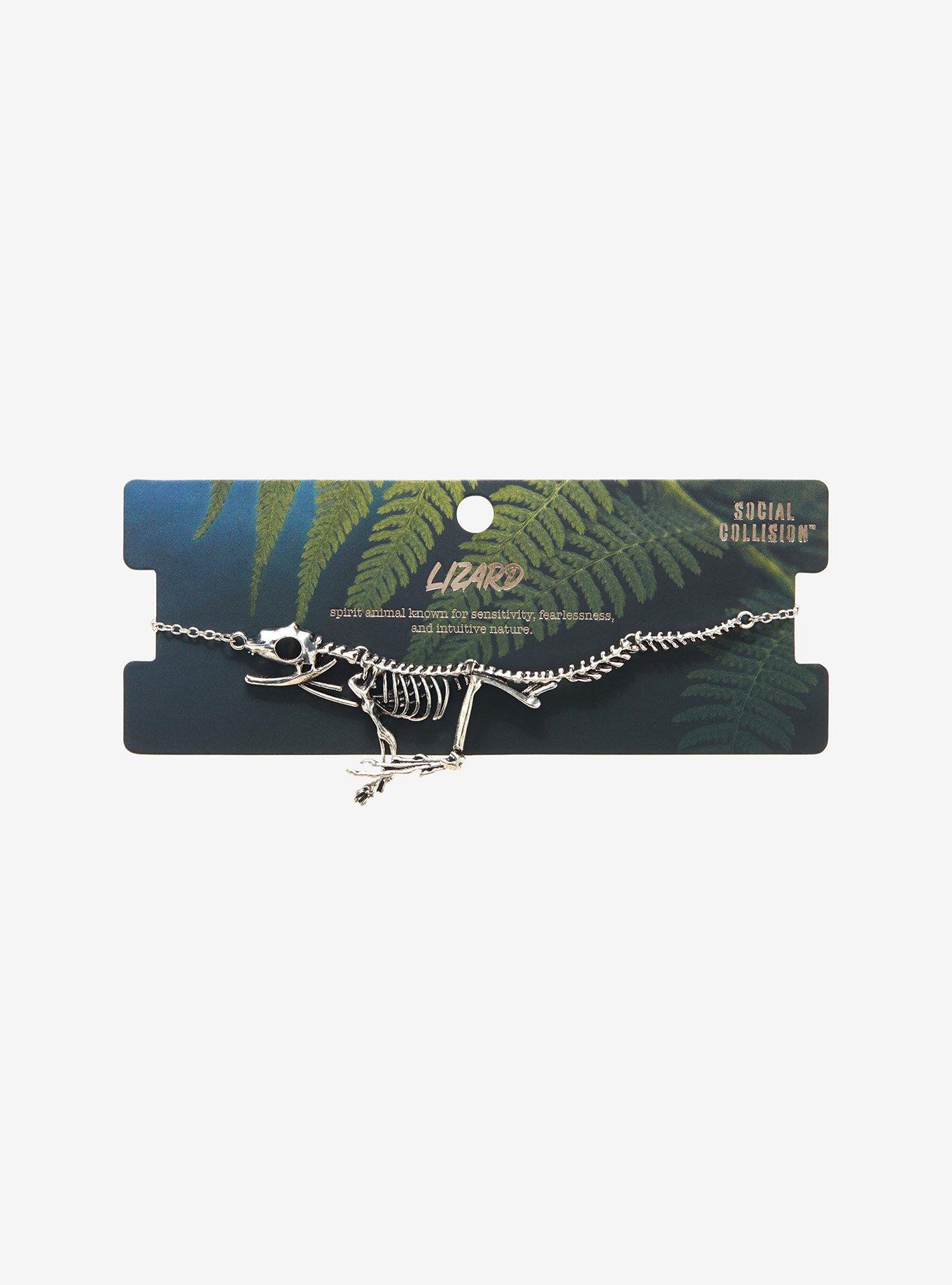 Lizard Skeleton Necklace, , alternate