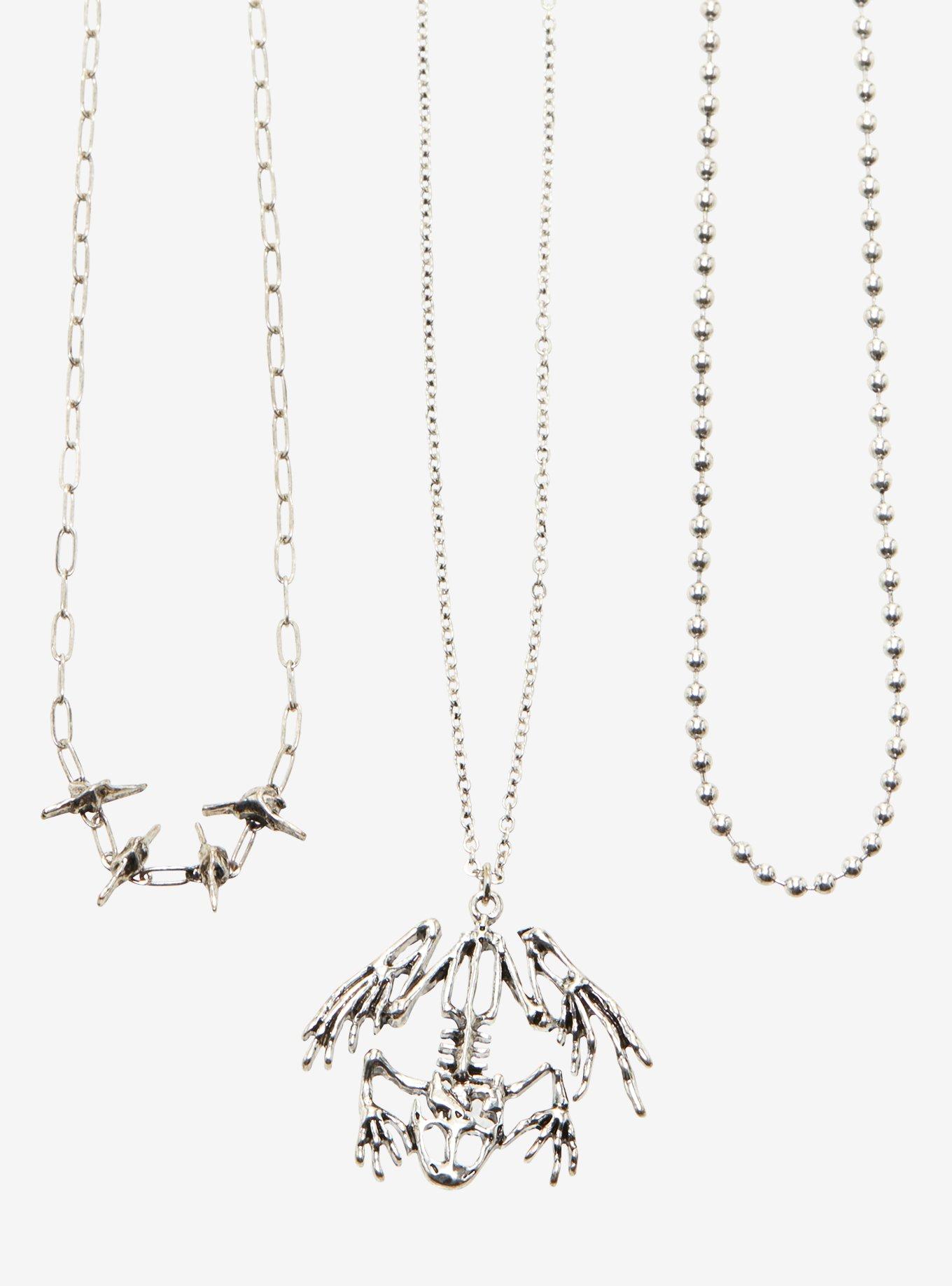 Frog Skeleton Necklace Set, , alternate