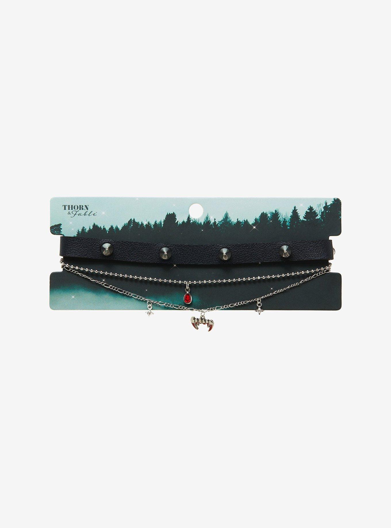 Vampire Fang Choker Necklace Set, , alternate