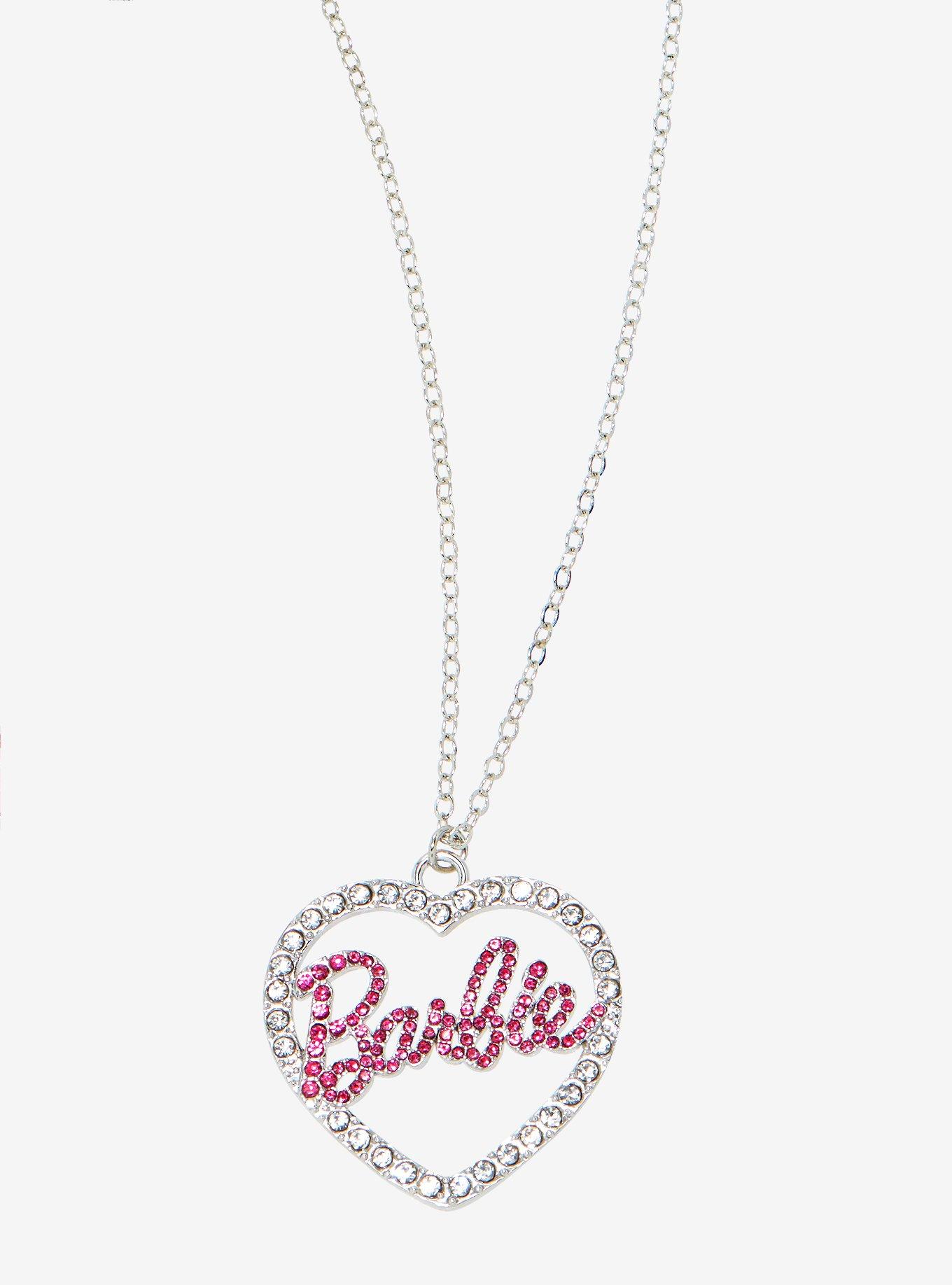 Barbie Heart Rhinestone Necklace Set, , hi-res