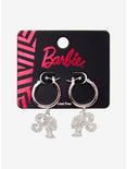 Barbie Bling Silhouette Rhinestone Mini Hoop Earrings, , alternate