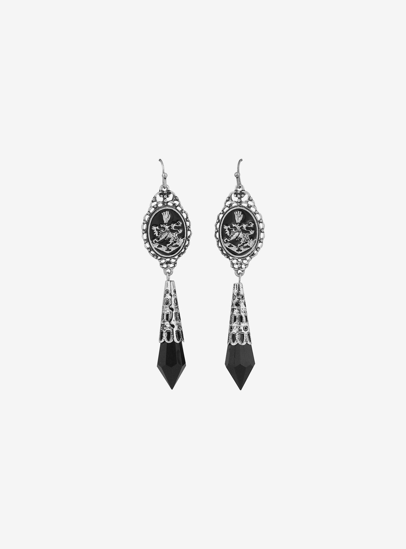 The Twilight Saga Cullen Crest Drop Earrings, , alternate