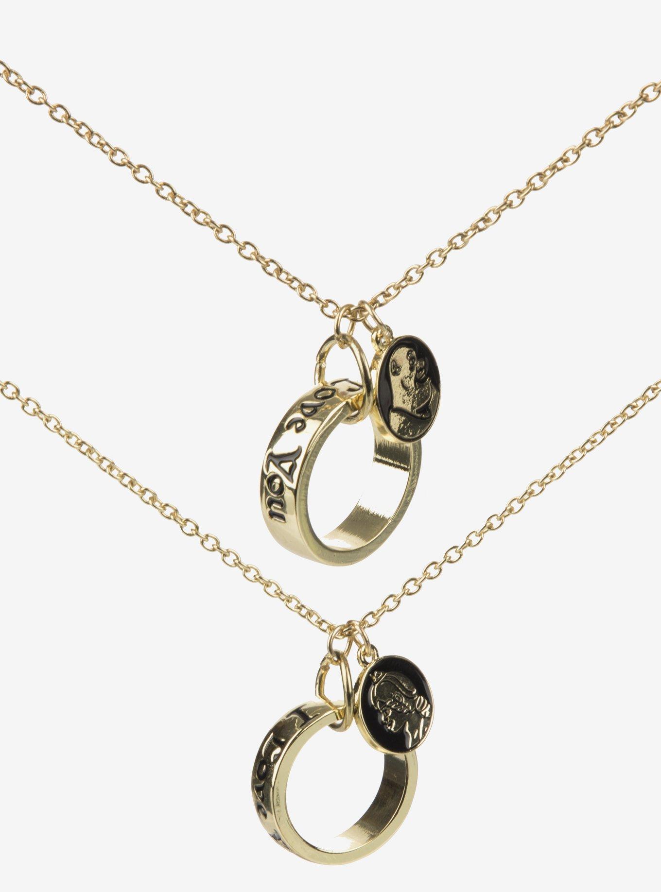 Shrek I Love You Ring Best Friend Necklace Set, , alternate