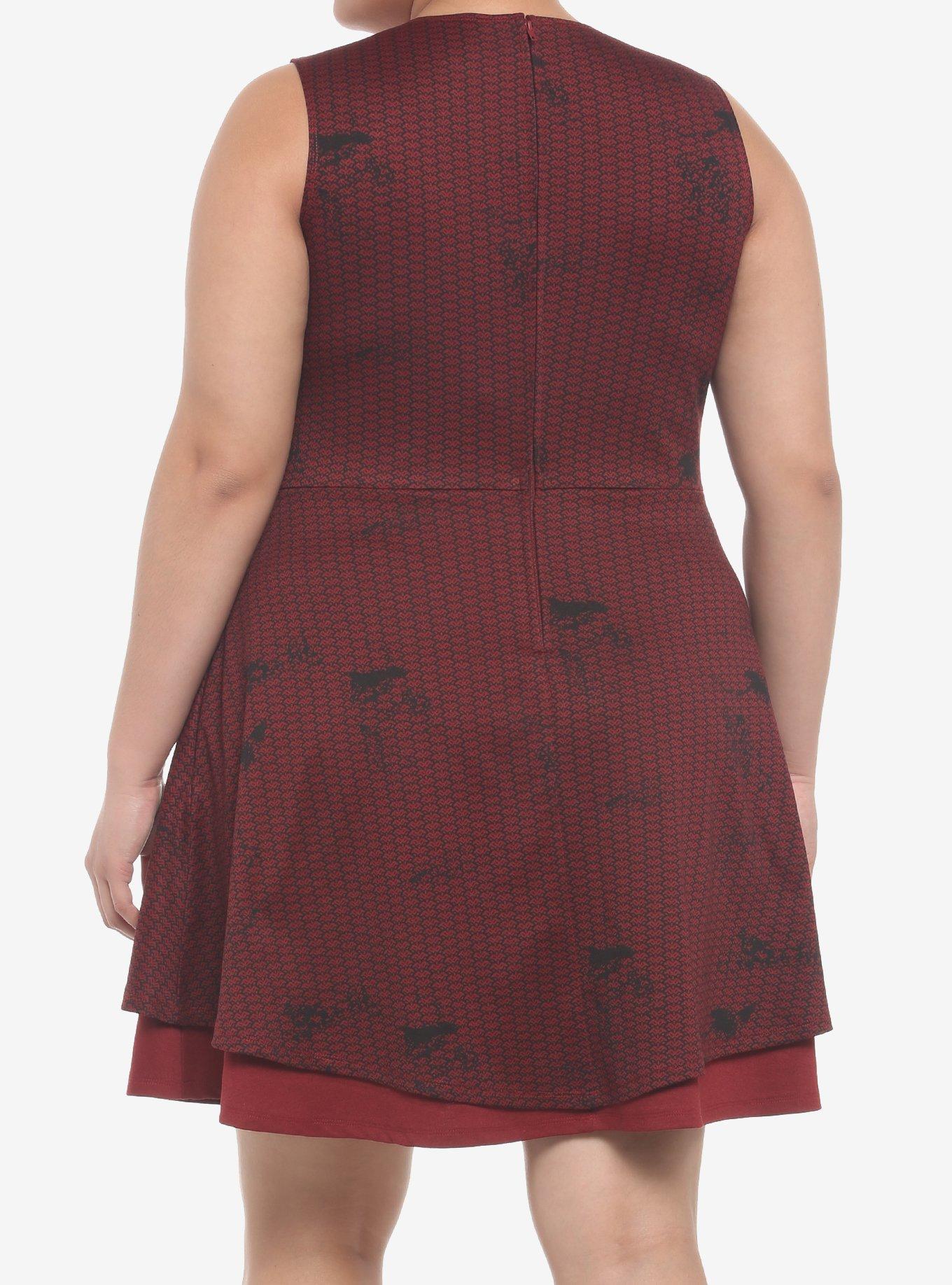 Her Universe Marvel Doctor Strange In The Multiverse Of Madness Wanda Maximoff Dress Plus Size, BURGUNDY, alternate