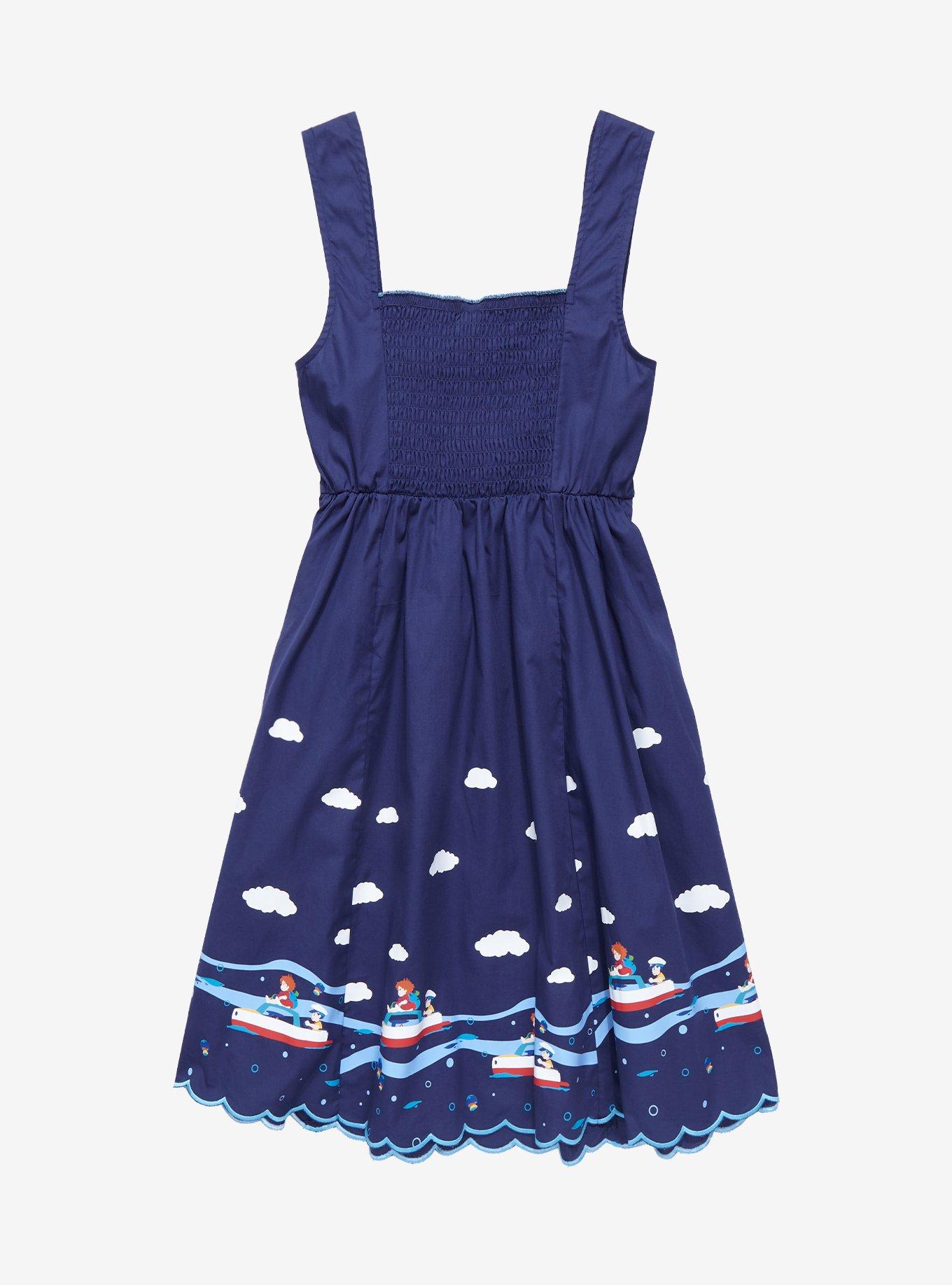 Her Universe Studio Ghibli Ponyo Sosuke & Ponyo Boat Tank Dress, NAVY, alternate