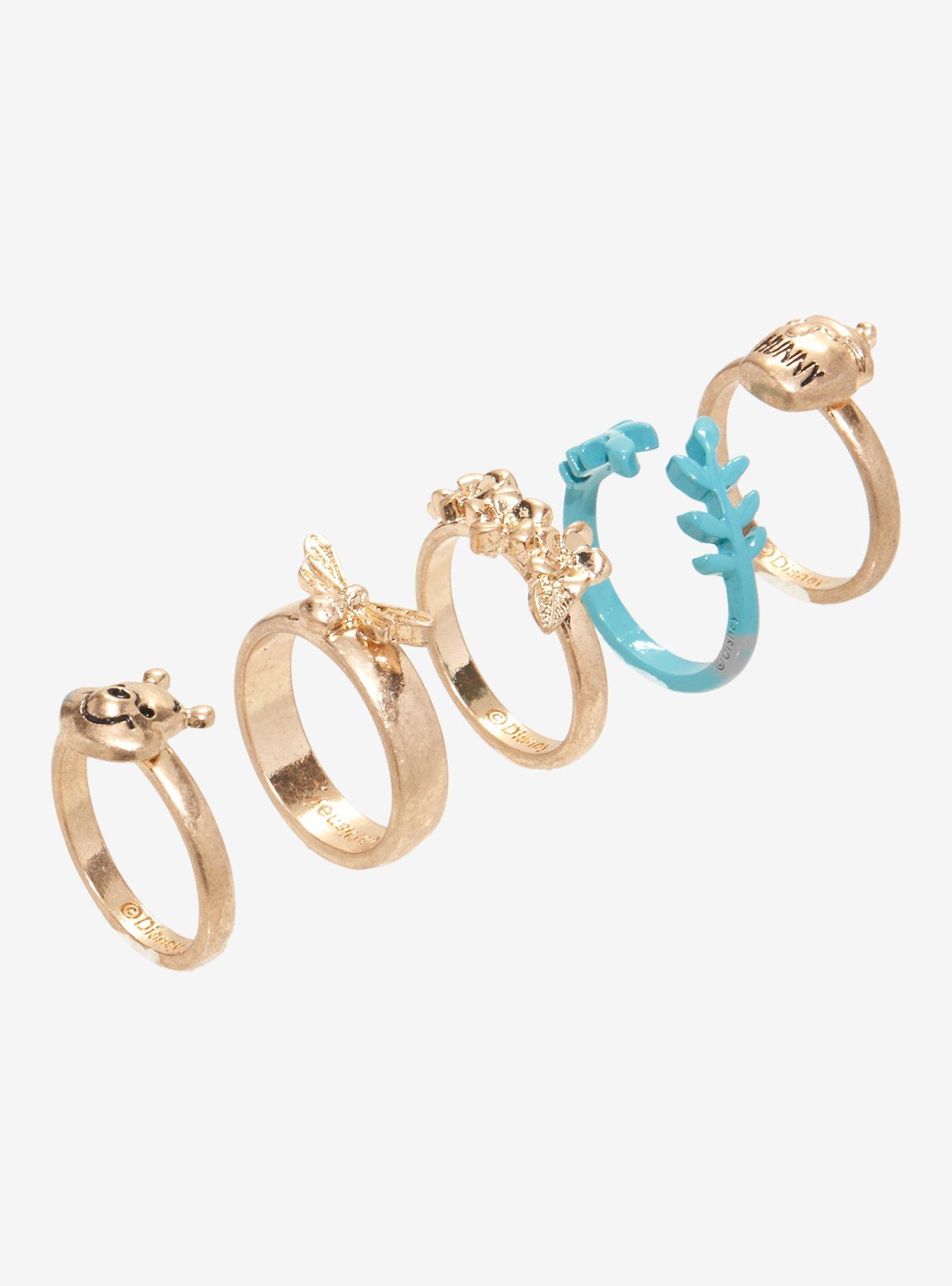 Disney Winnie The Pooh Gold Nature Ring Set, , alternate