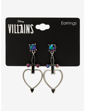 Plus Size Disney Villains Evil Queen Heart Dagger Earrings, , hi-res