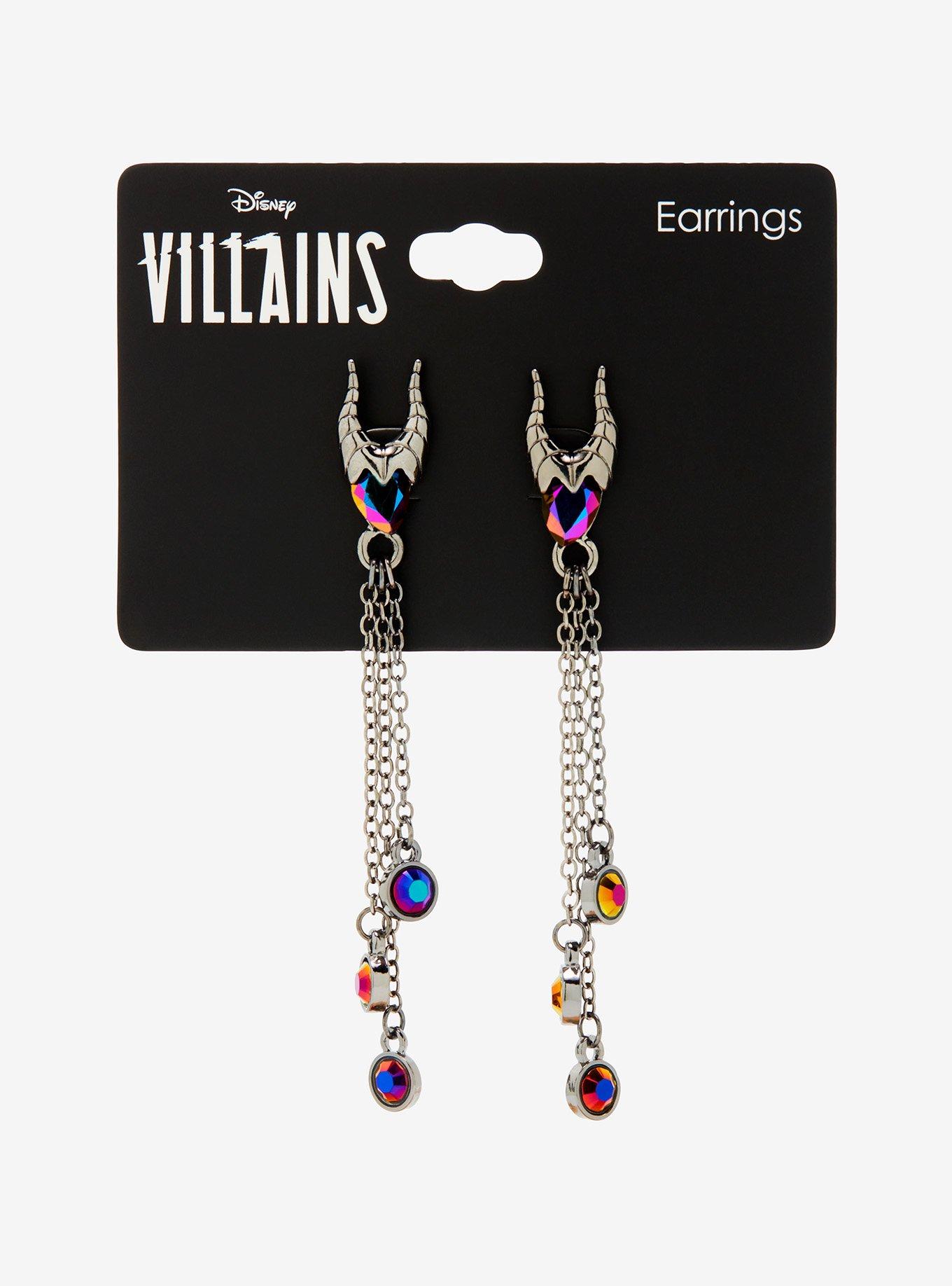 Disney Villains Maleficent Drop Earrings, , alternate