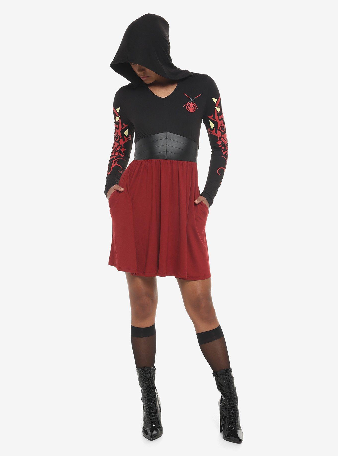 Star Wars Darth Maul Hooded Dress, RED  BLACK, alternate