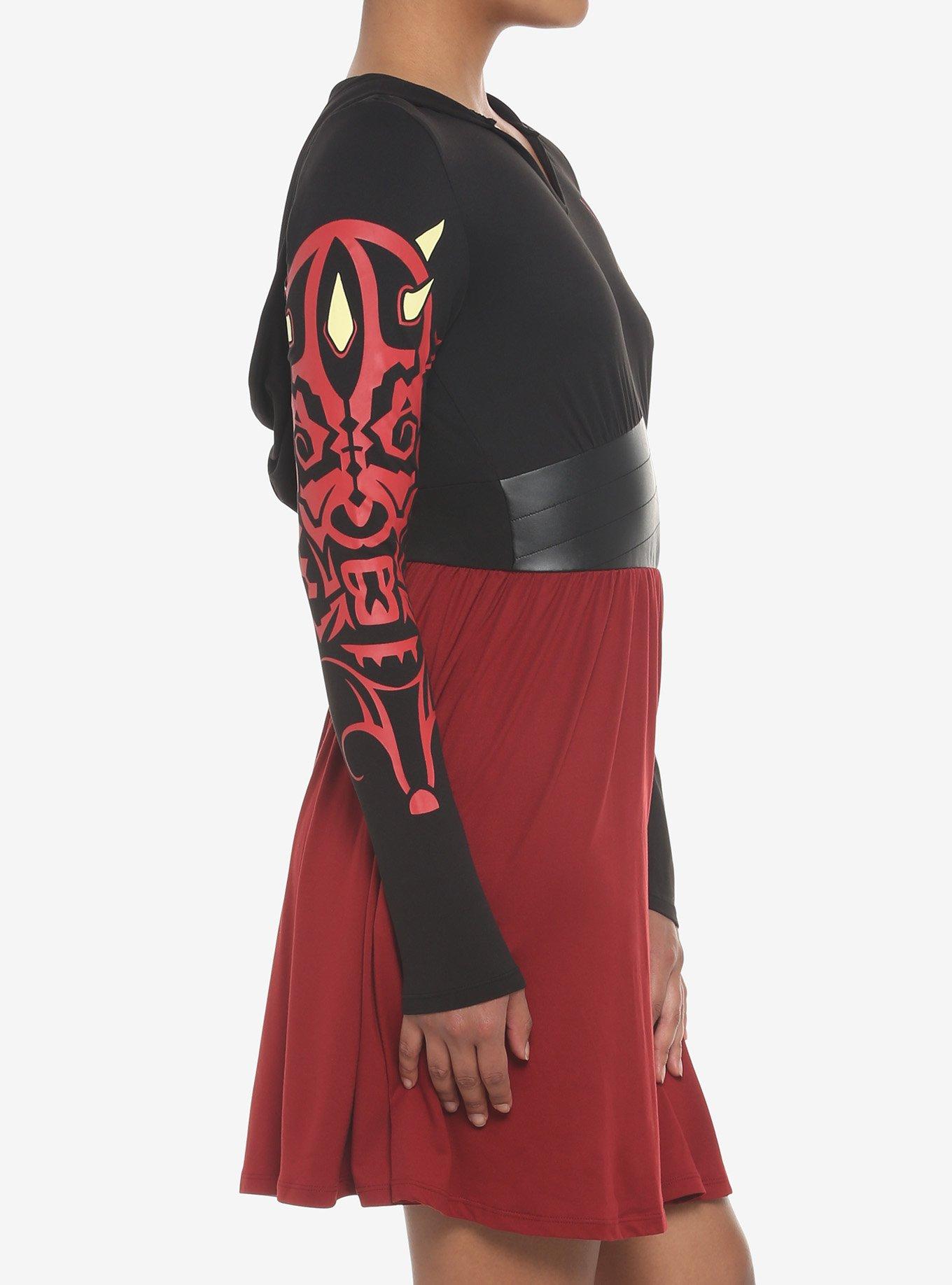 Star Wars Darth Maul Hooded Dress, RED  BLACK, alternate