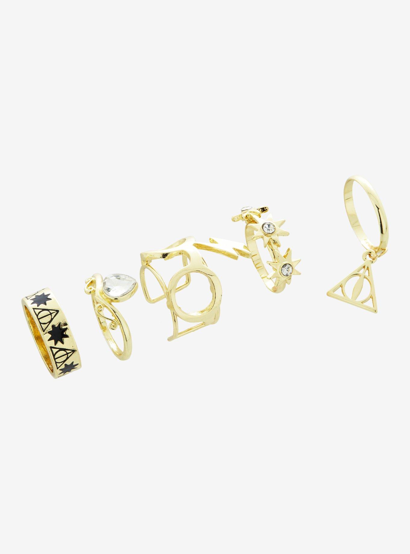 Harry Potter Gold Icons Ring Set, , alternate