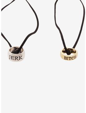 Plus Size Supernatural Bitch & Jerk Bestie Necklace Set, , hi-res