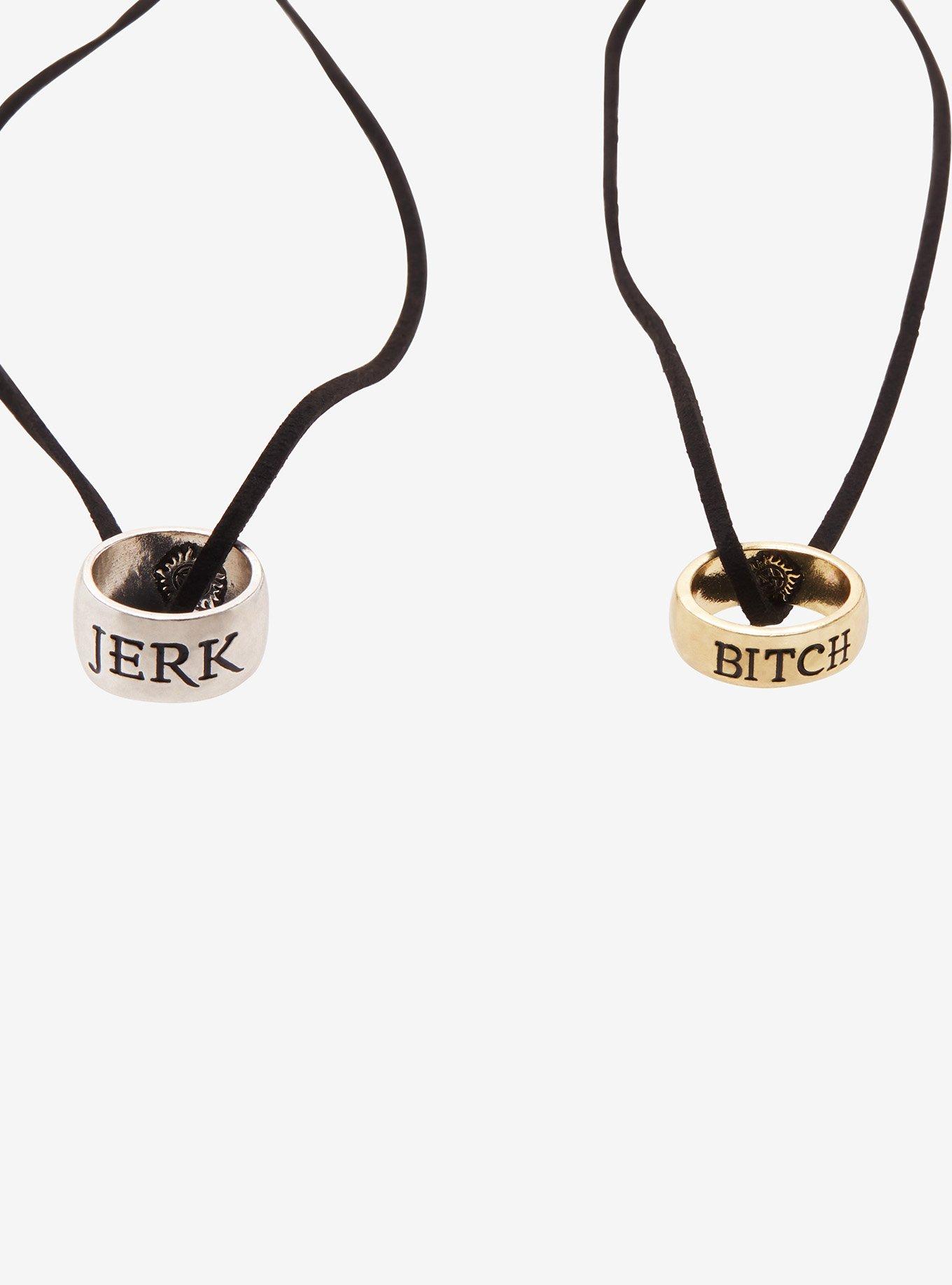Supernatural Bitch & Jerk Bestie Necklace Set, , alternate
