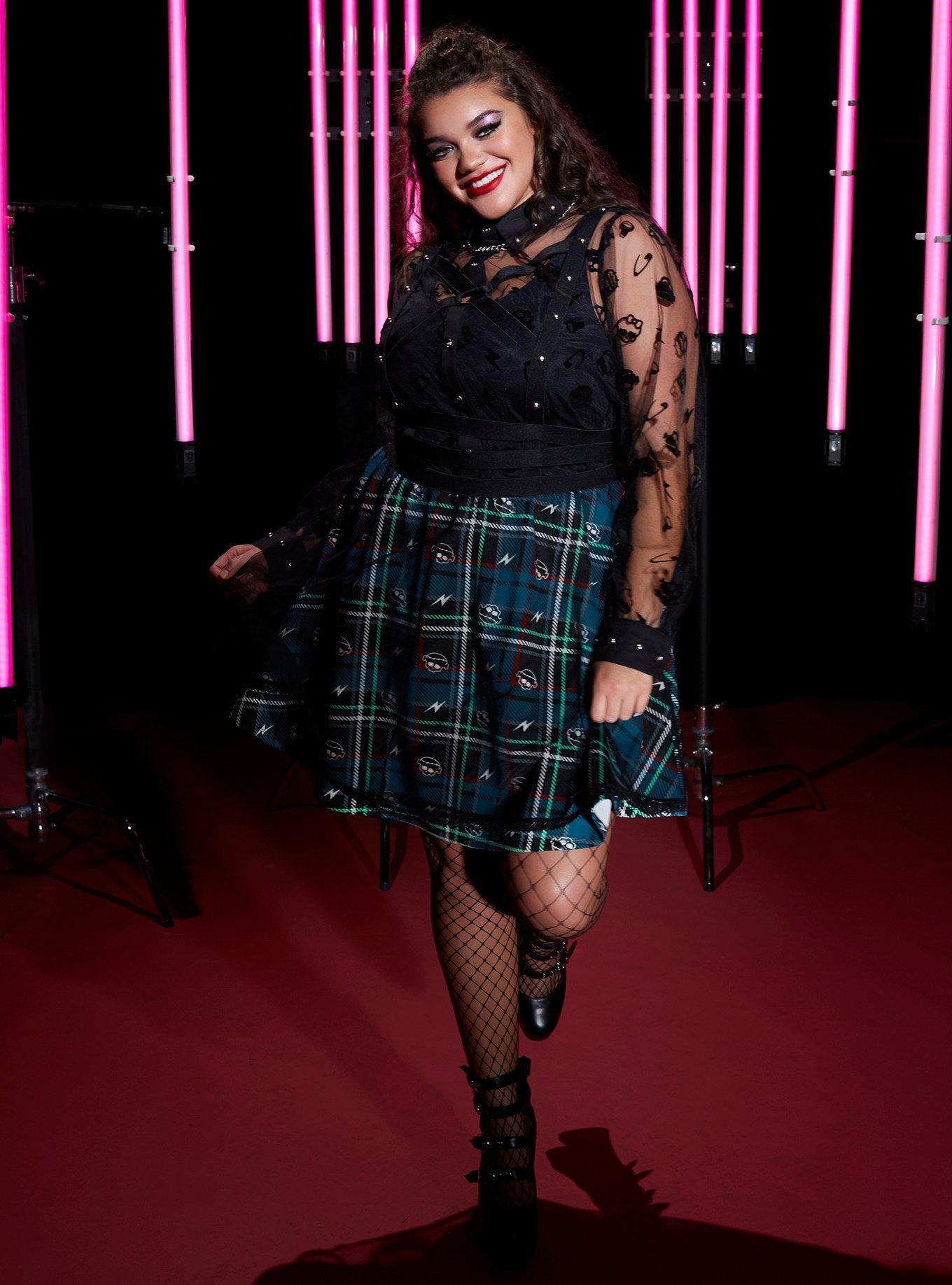 Monster High Frankie Stein Strappy Suspender Skirt Plus Size, MULTI, alternate