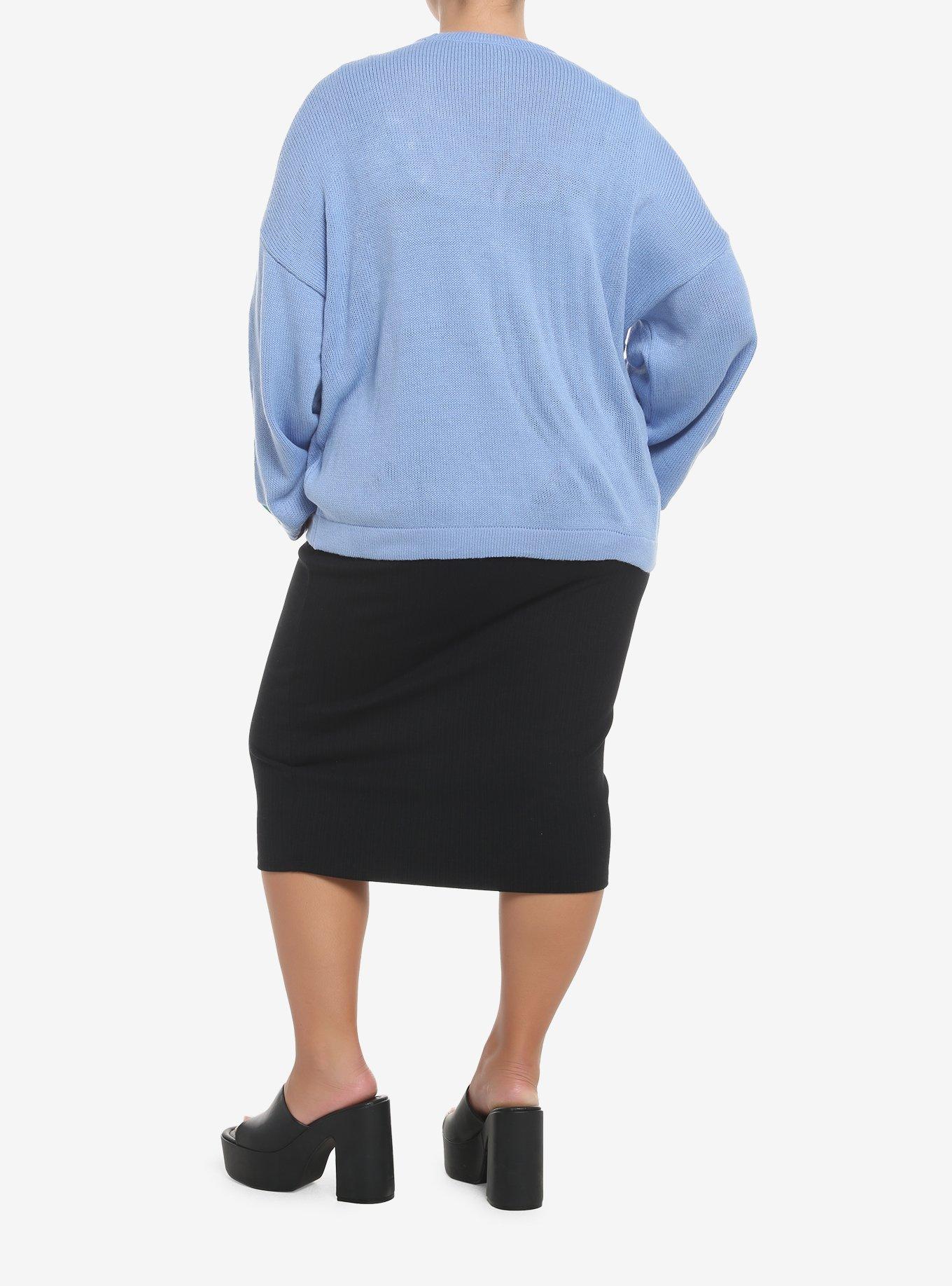 Disney Alice In Wonderland Embroidered Cardigan Plus Size, BLUE, alternate