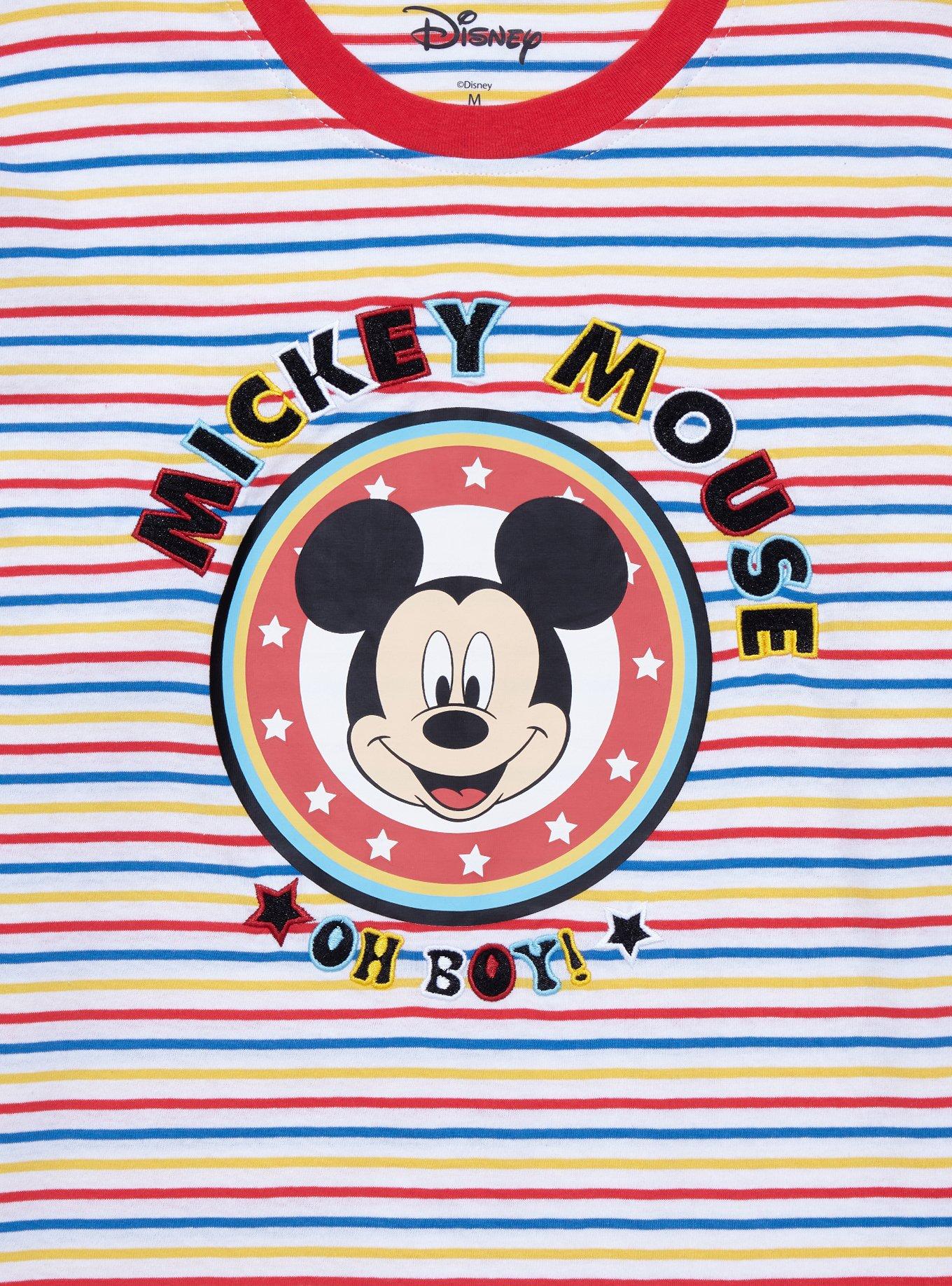 Disney Mickey Mouse Oh Boy Striped Long Sleeve T-Shirt - BoxLunch Exclusive , MULTI, alternate