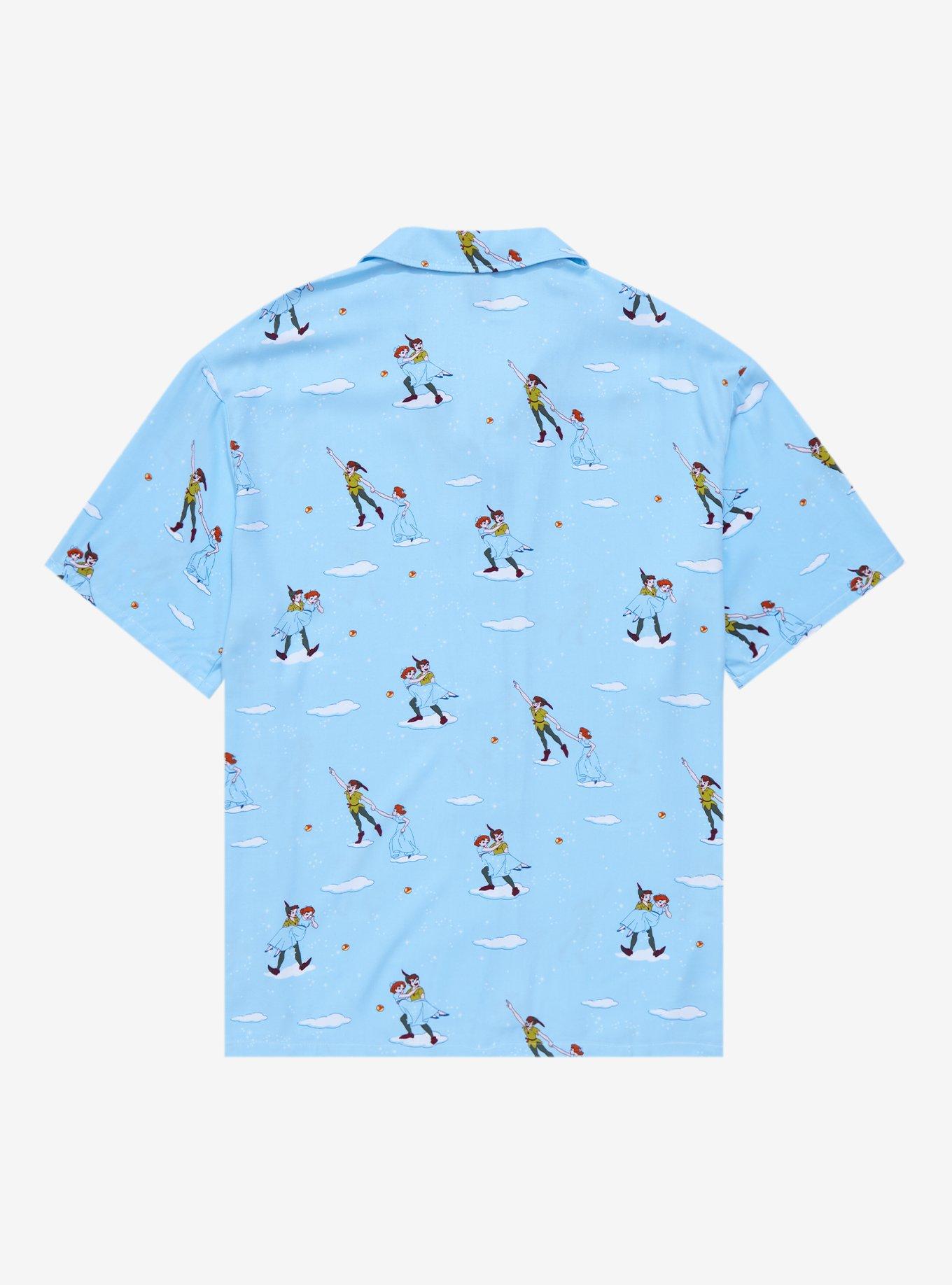 Disney Peter Pan Flying Allover Print Woven Button-Up, , hi-res