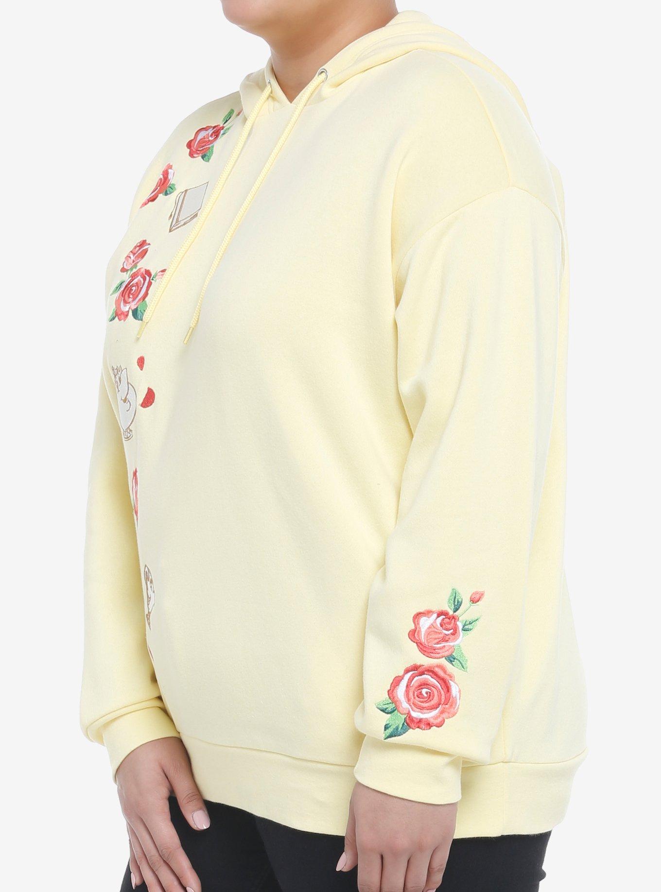 Her Universe Disney Beauty And The Beast Embroidered Hoodie Plus Size, LIGHT YELLOW, alternate