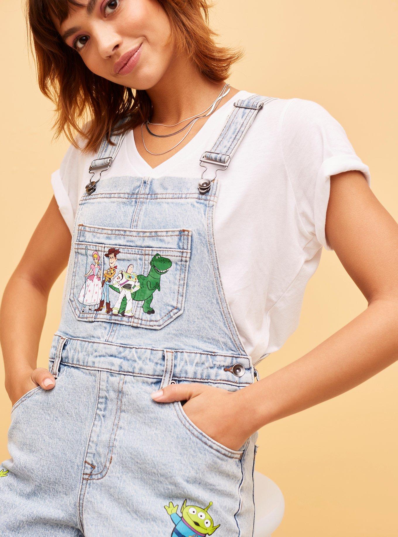 Her Universe Disney Pixar Toy Story Characters Denim Shortalls, MEDIUM WASH, alternate