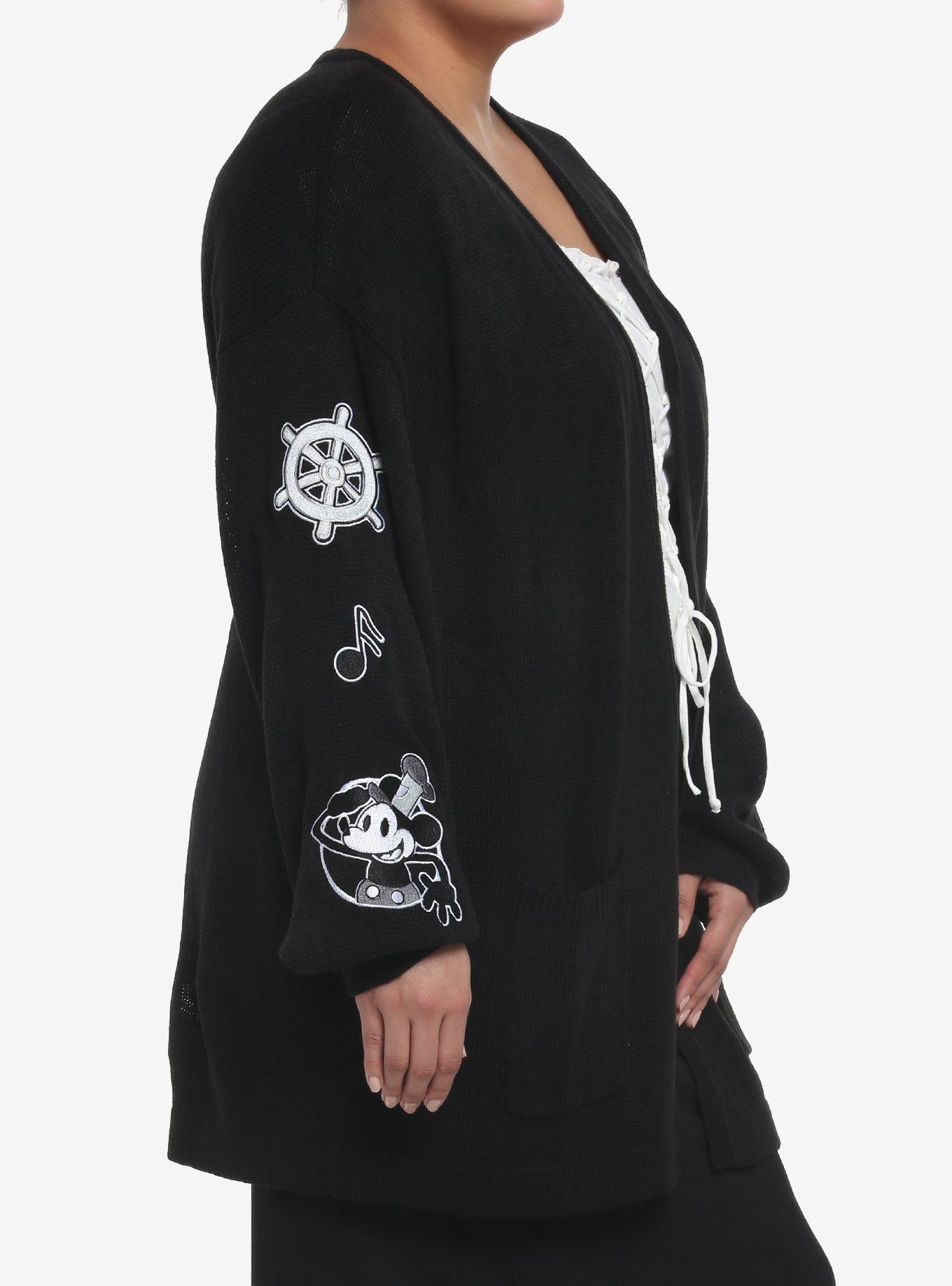 Disney Steamboat Willie Icons Girls Open Cardigan Plus Size, MULTI, alternate