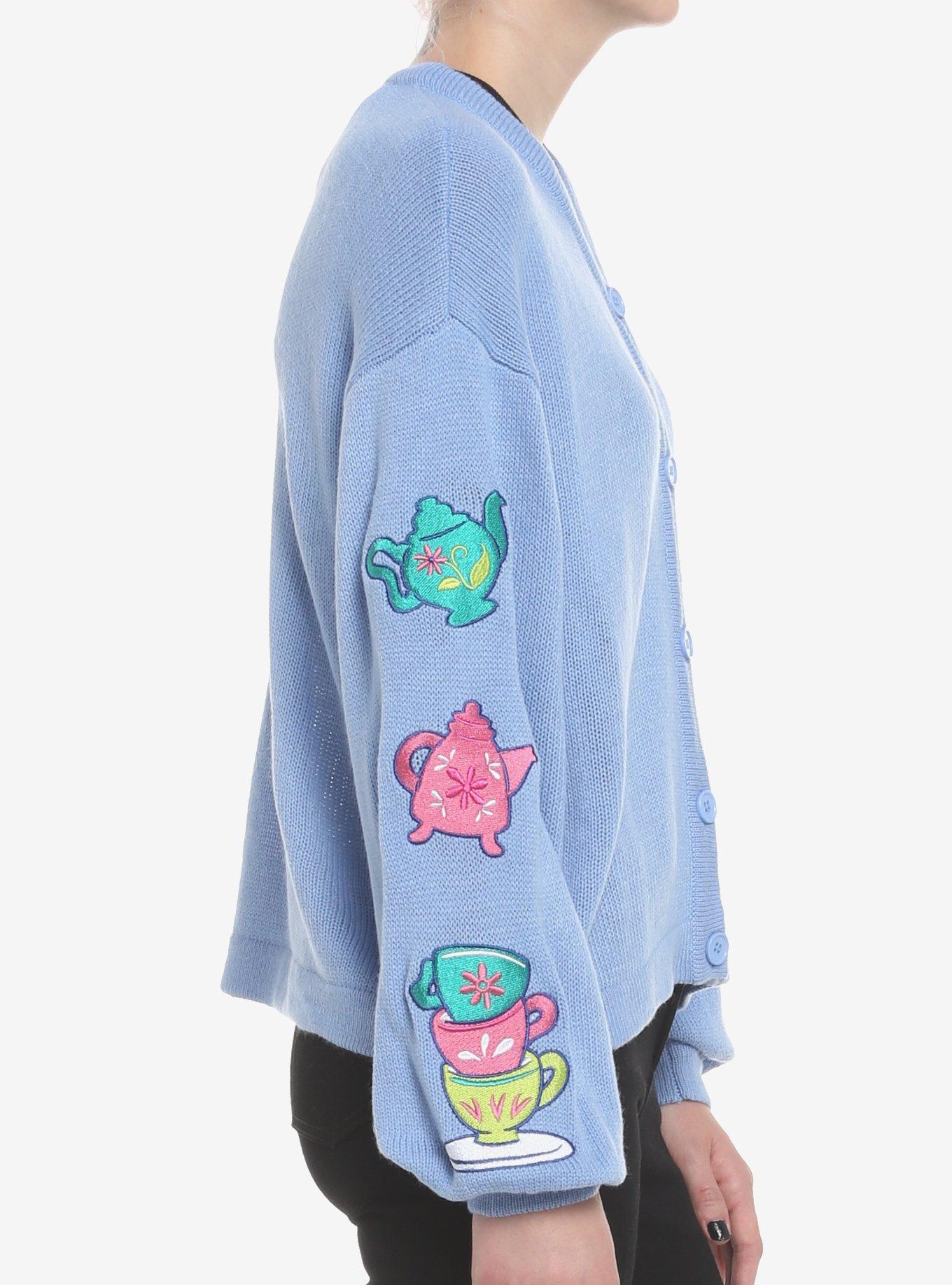Disney Alice In Wonderland Embroidered Girls Cardigan, MULTI, alternate
