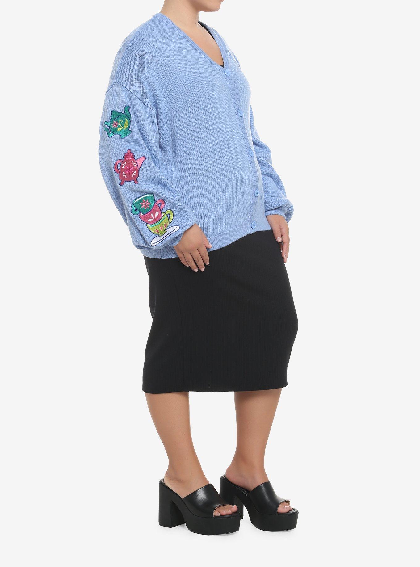 Disney Alice In Wonderland Embroidered Girls Cardigan Plus Size, MULTI, alternate