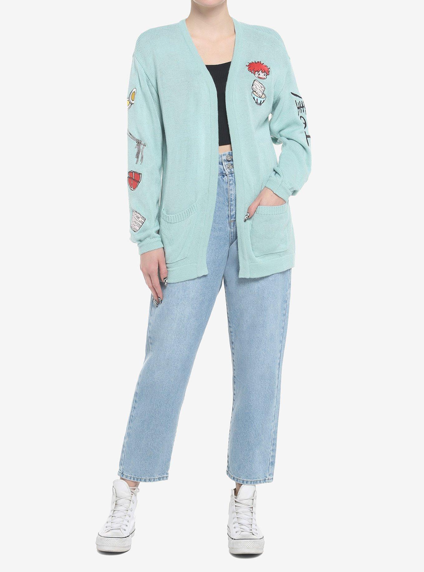Studio Ghibli Ponyo Ramen & Ham Girls Open Cardigan, , hi-res