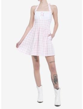 Pink Gingham Halter Mini Dress, , hi-res