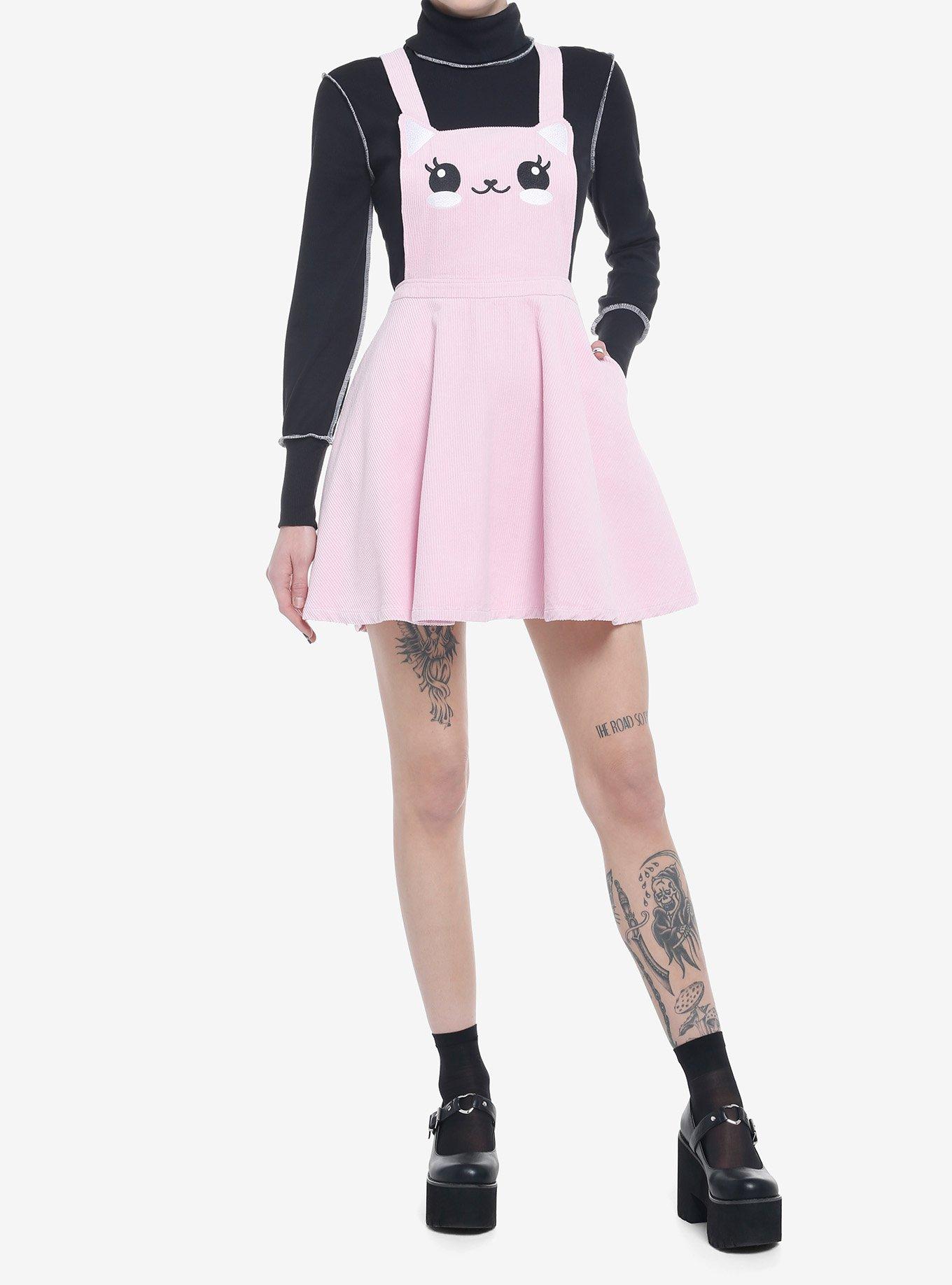 Kitty Cat Pink Corduroy Skirtall, PINK, alternate