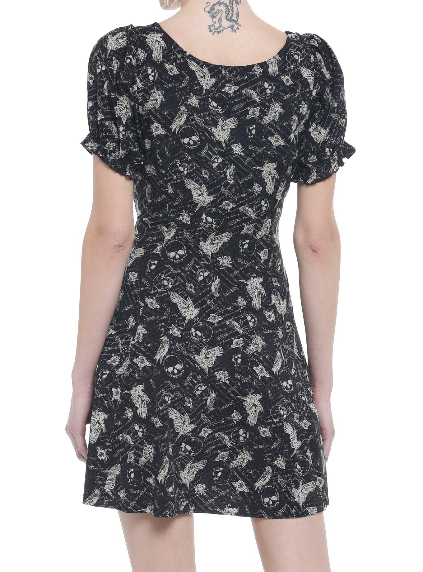 Ravens & Quills Babydoll Dress, BLACK, alternate