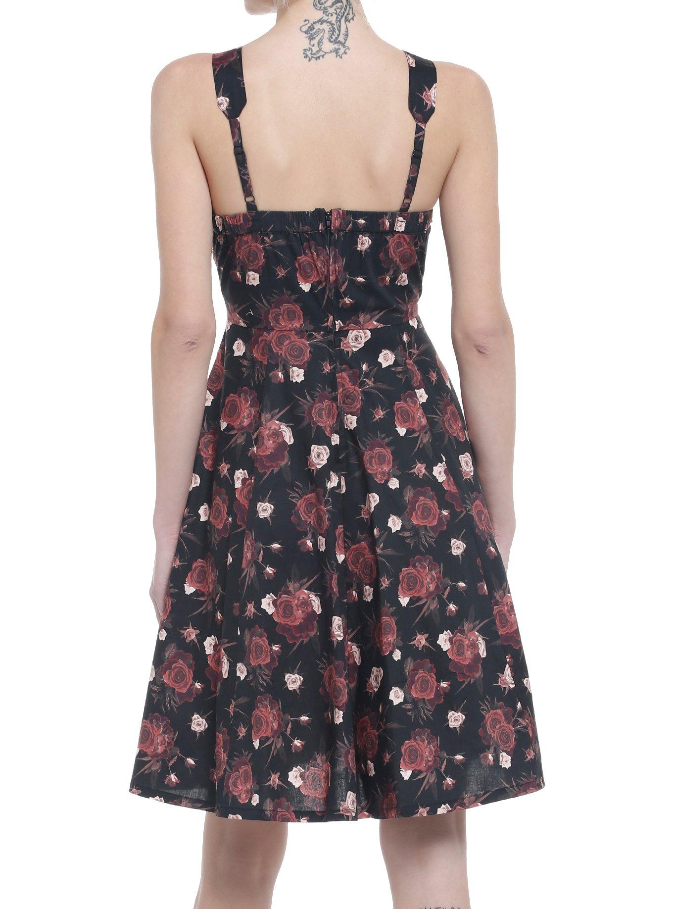 Dark Roses Retro Dress, FLORAL, alternate