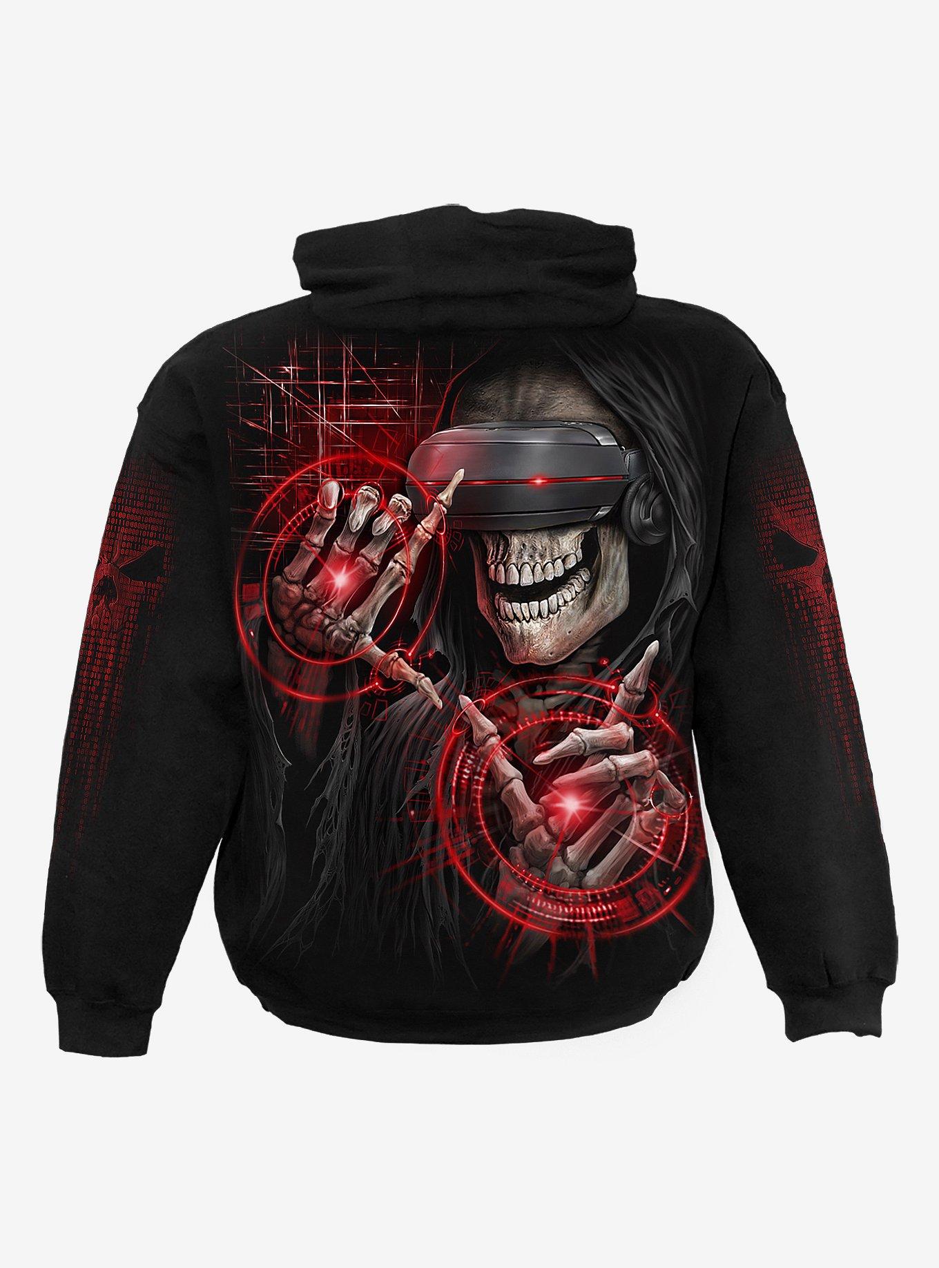 Cyber Death Black Hoodie, BLACK, alternate
