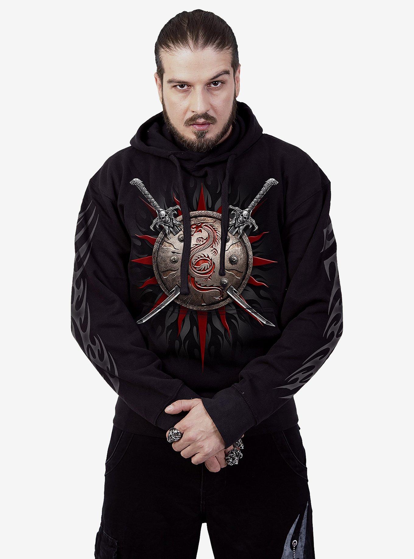 Mystical Dragon Black Hoodie, BLACK, alternate